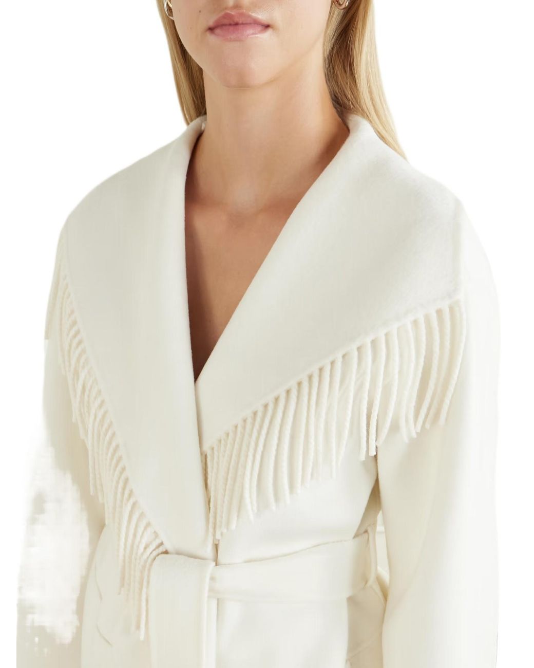 Jonathan Simkhai White Rowen Fringe Detailed Blazer