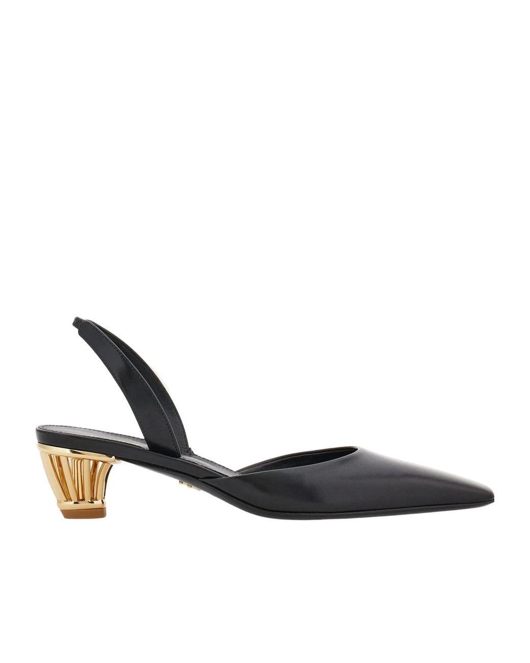 Ferragamo Metallic Ferragamo Cage Heeled Slingback Pumps
