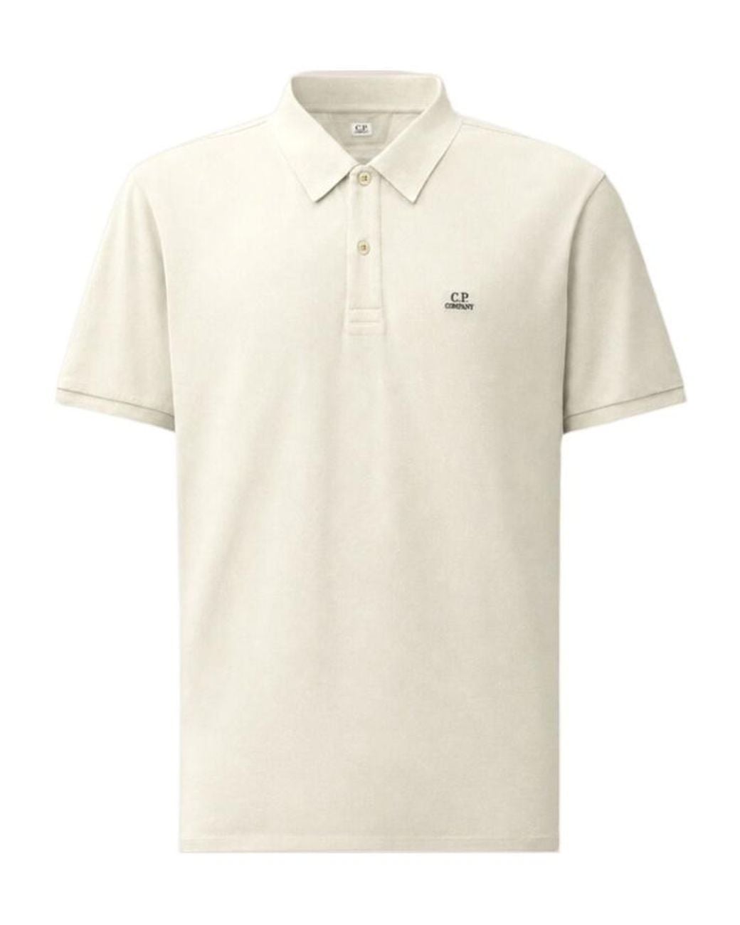 C P Company White Short-Sleeved Polo Shirt for men