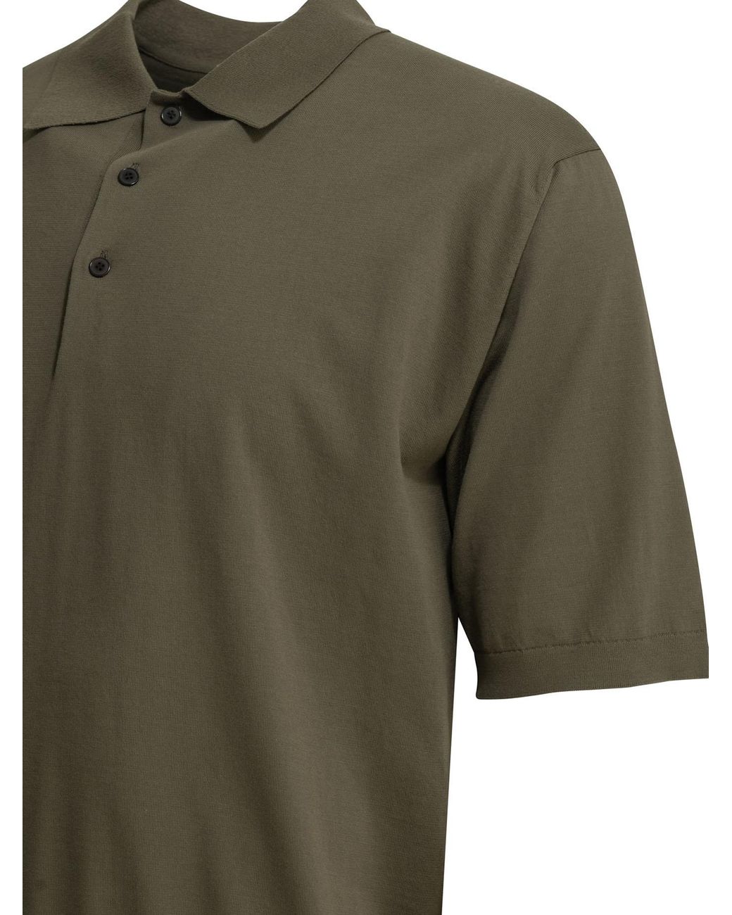 Auralee Green 'Giza' Polo Shirt With Buttons for men