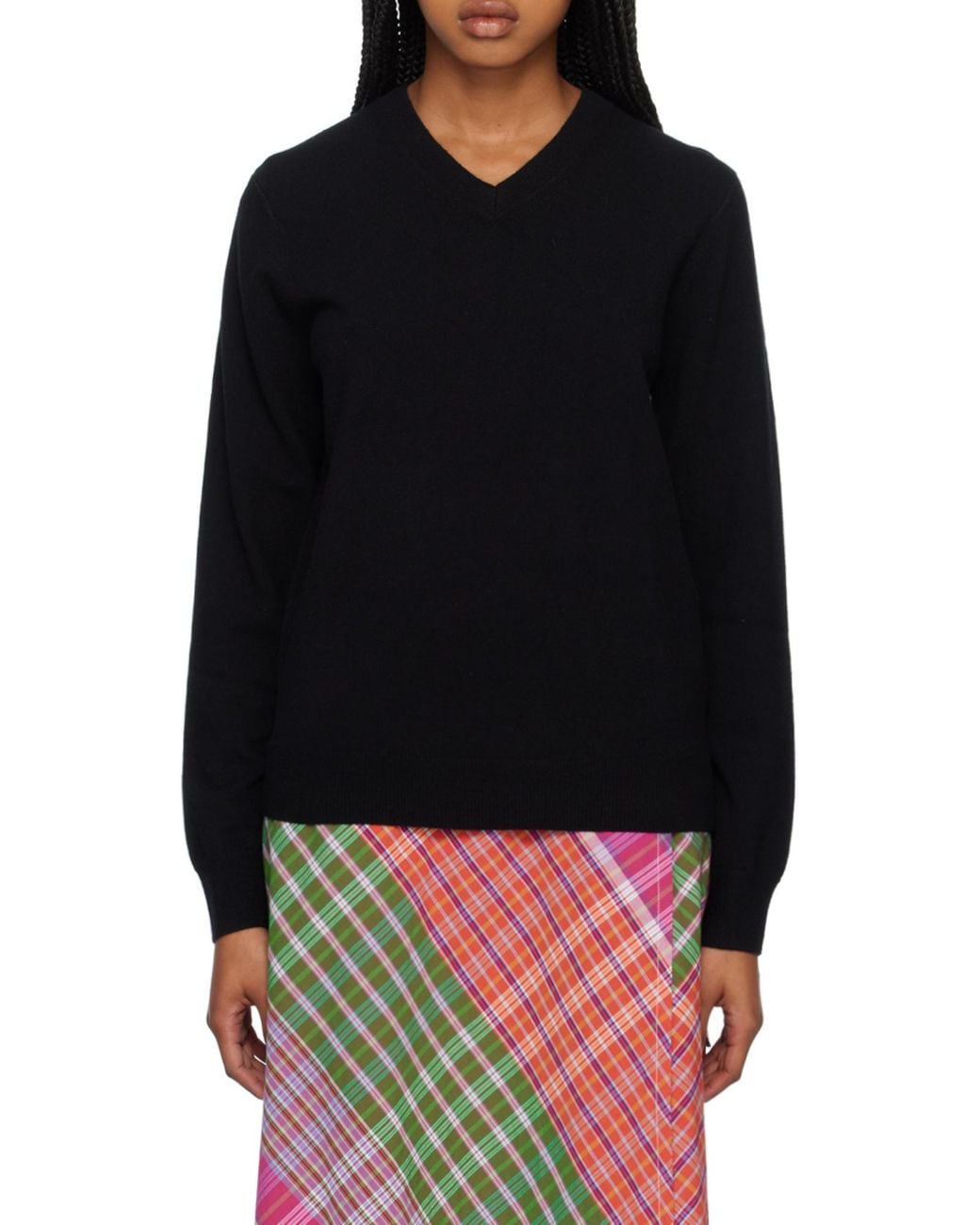 Comme des Garçons Black Round-Necked Wool Sweater