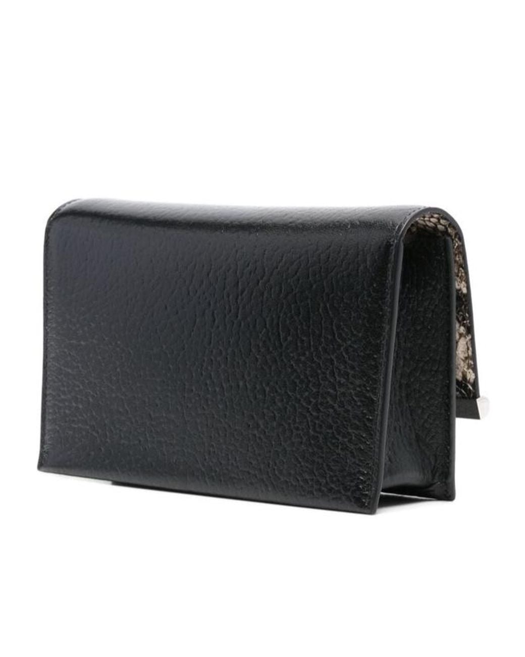 McQueen Black T-Bar Chain-Linked Clutch Bag