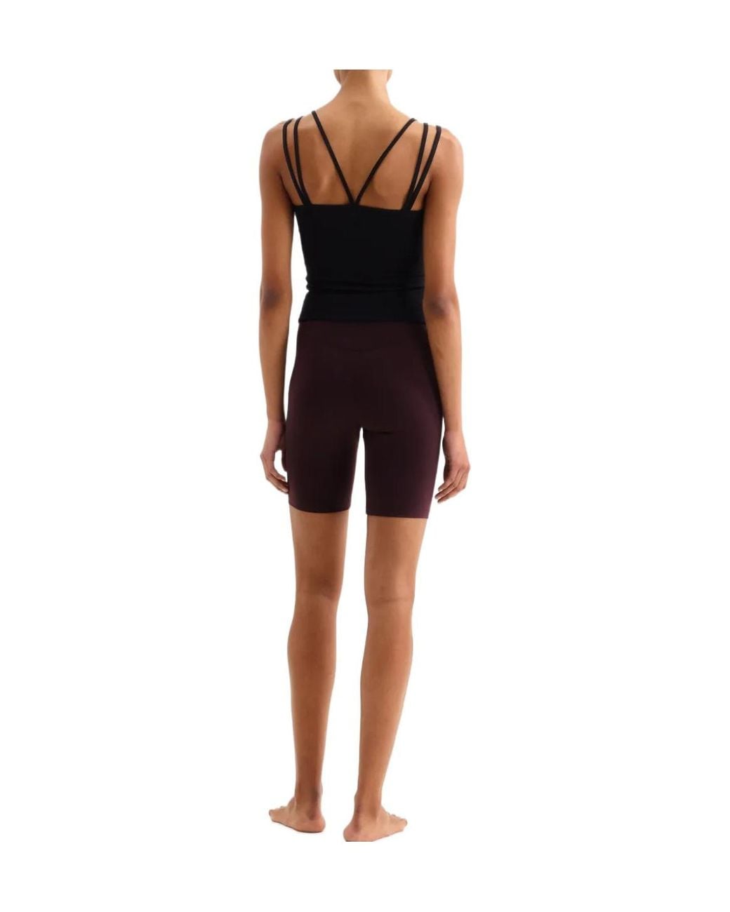 Eres Black Nadia Cross-Strap Ribbed Tank Top