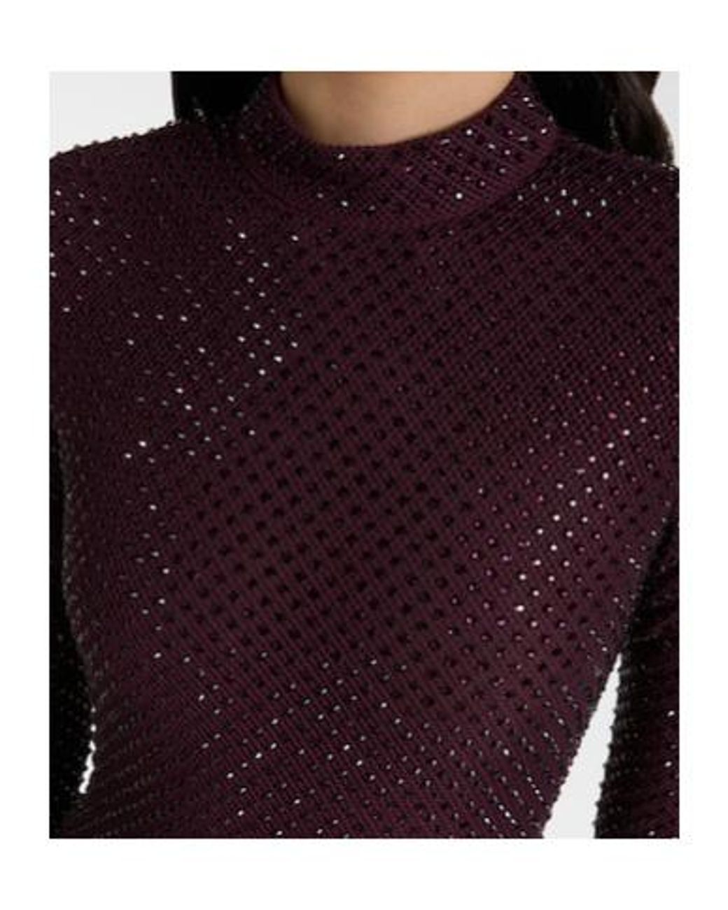 Self-Portrait Purple Rhinestone Mesh Maxi Dress