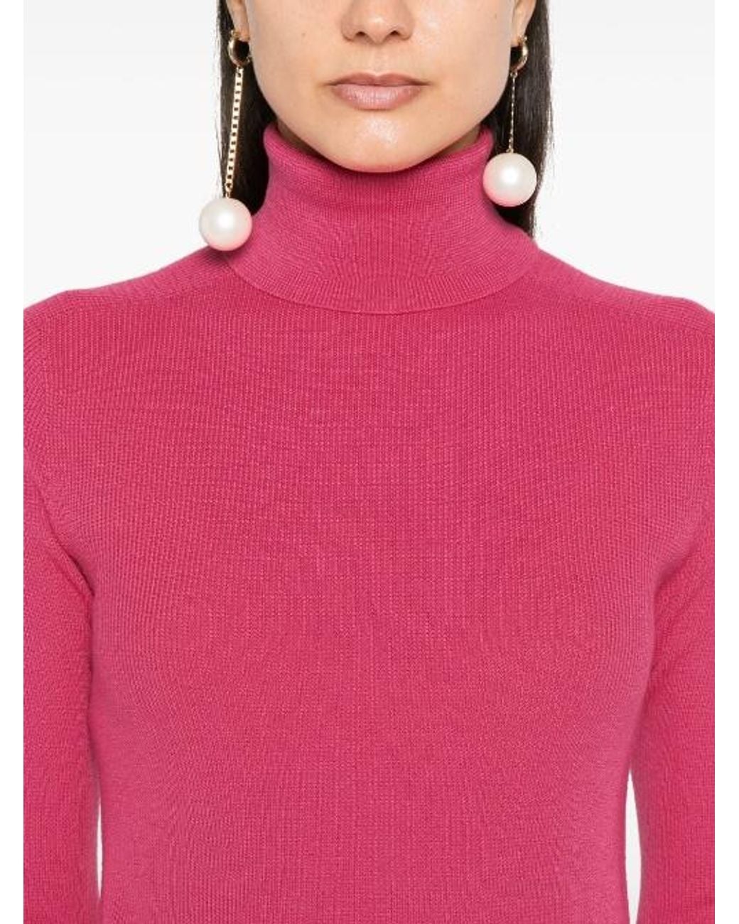 Balmain Pink Logo-Plaque Jumper