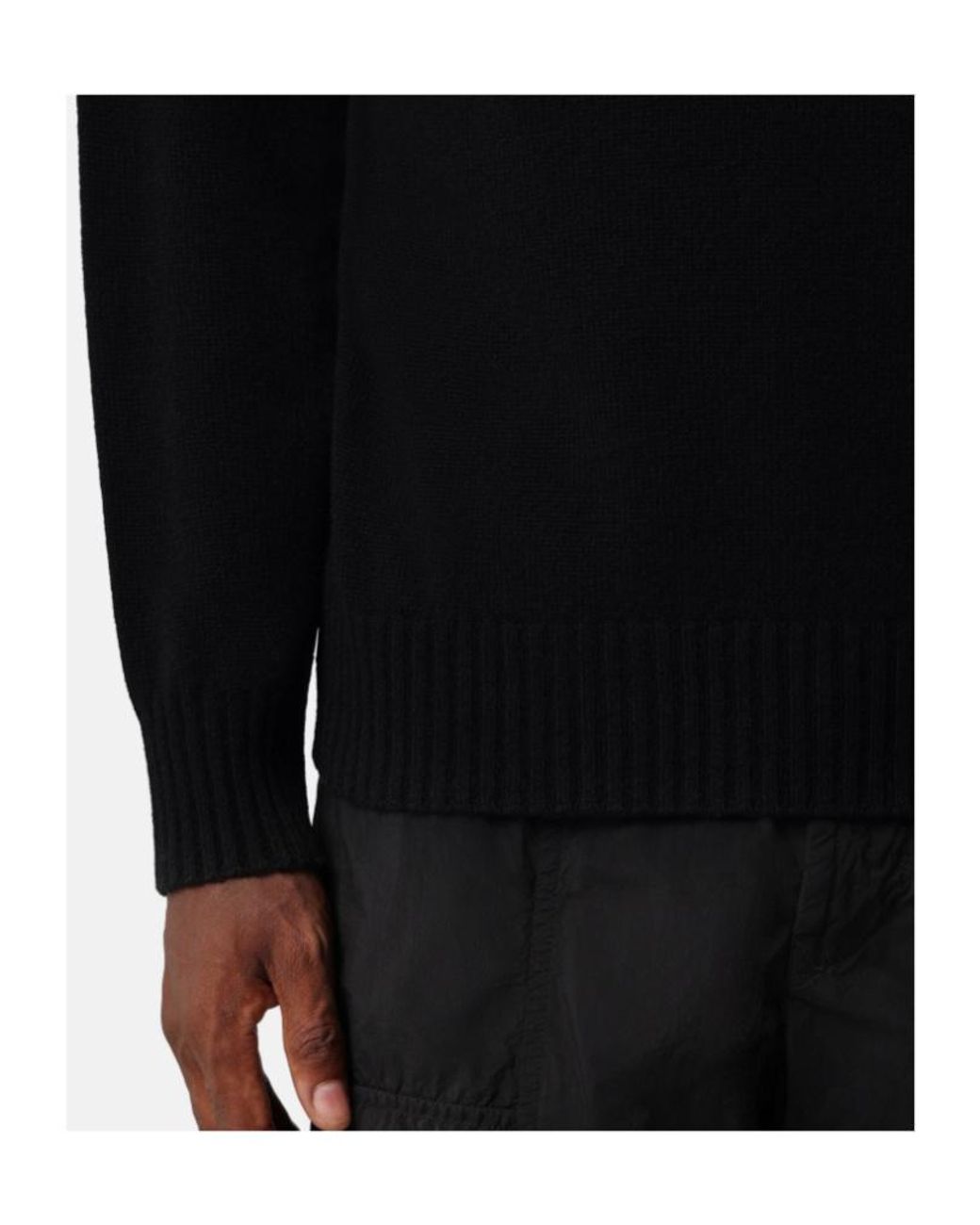 Stone Island Black Regular-Fit Crewneck Jumper With Raglan Sleeves for men