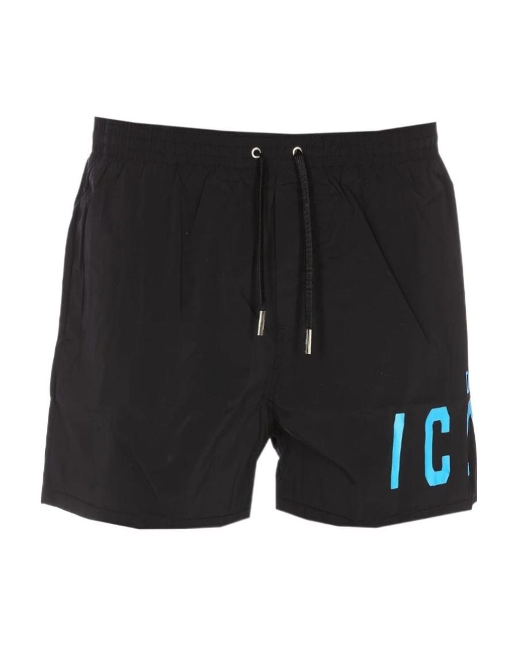 DSquared² Black Logo-Print Mini Shorts for men