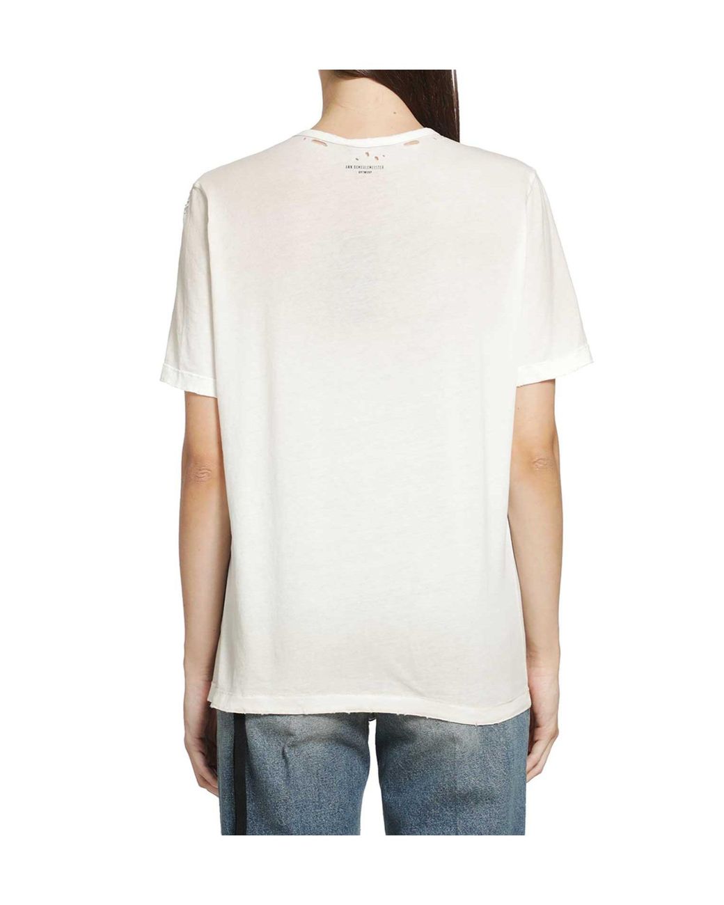 Ann Demeulemeester Blue Distressed T-Shirt