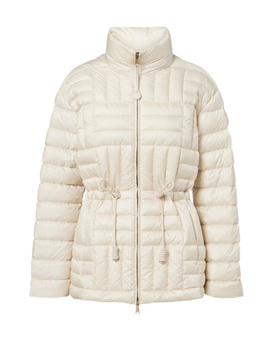 Moncler Natural High-Necked Long-Sleeved Cotton Coat