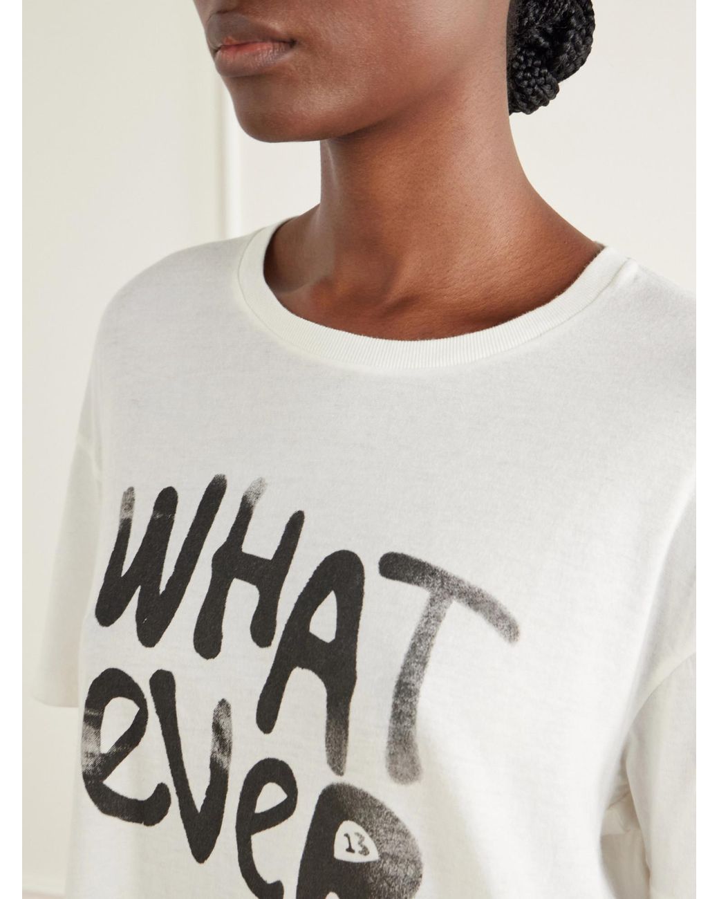 R13 White Printed Cotton And Cashmere-Blend Jersey T-Shirt
