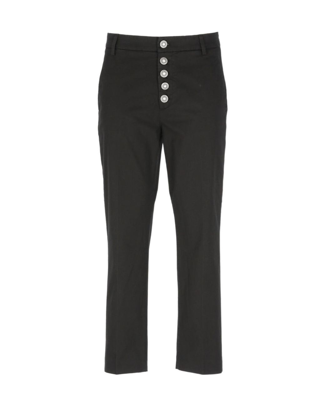 Dondup Black Cropped Tailored Trousers