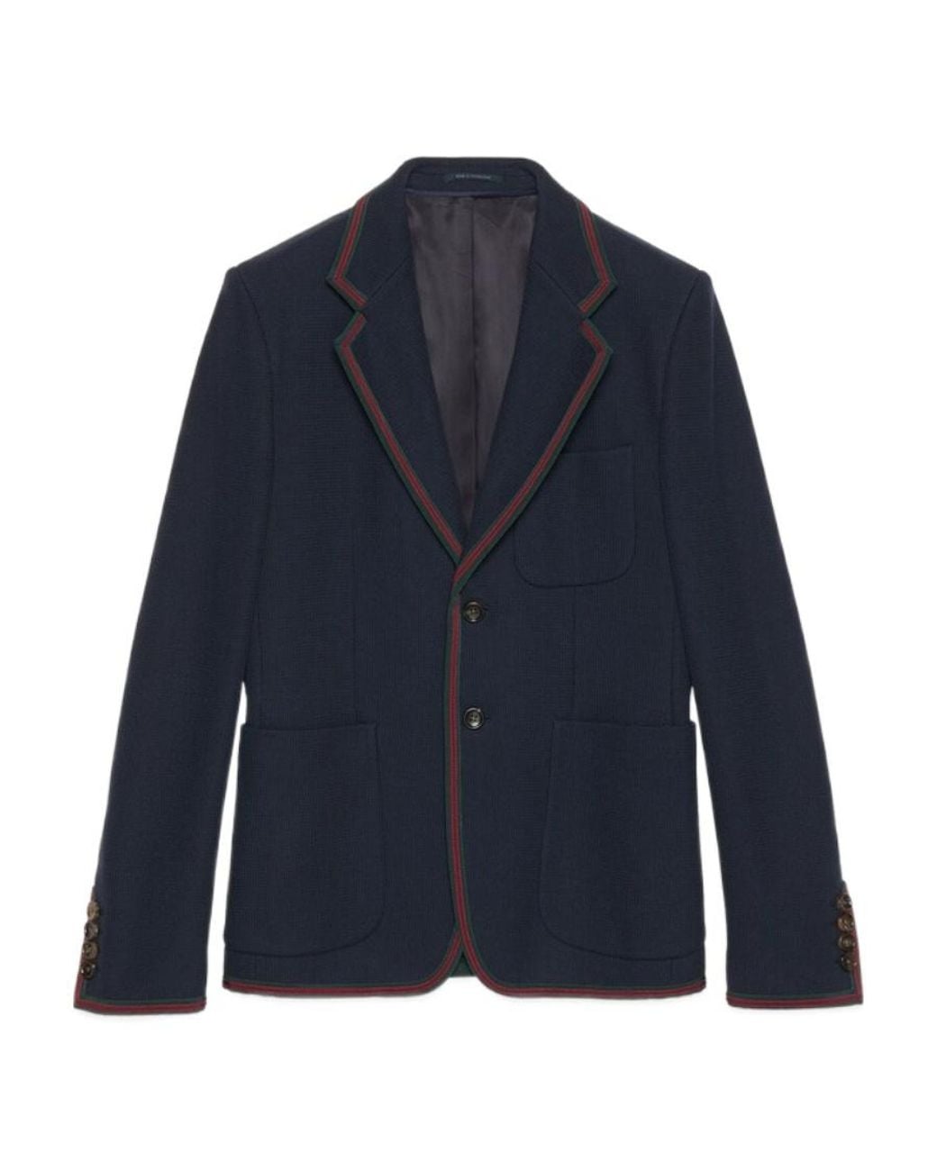Gucci Blue Web Detailed Jersey Jacket for men