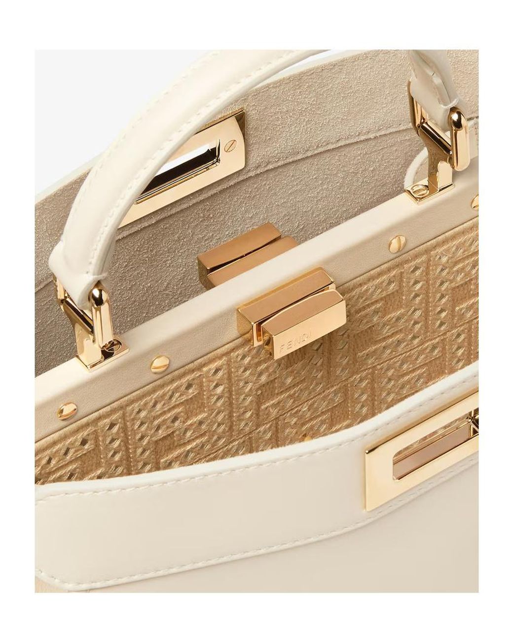 Fendi Natural Peekaboo Iseeu Small Tote Bag