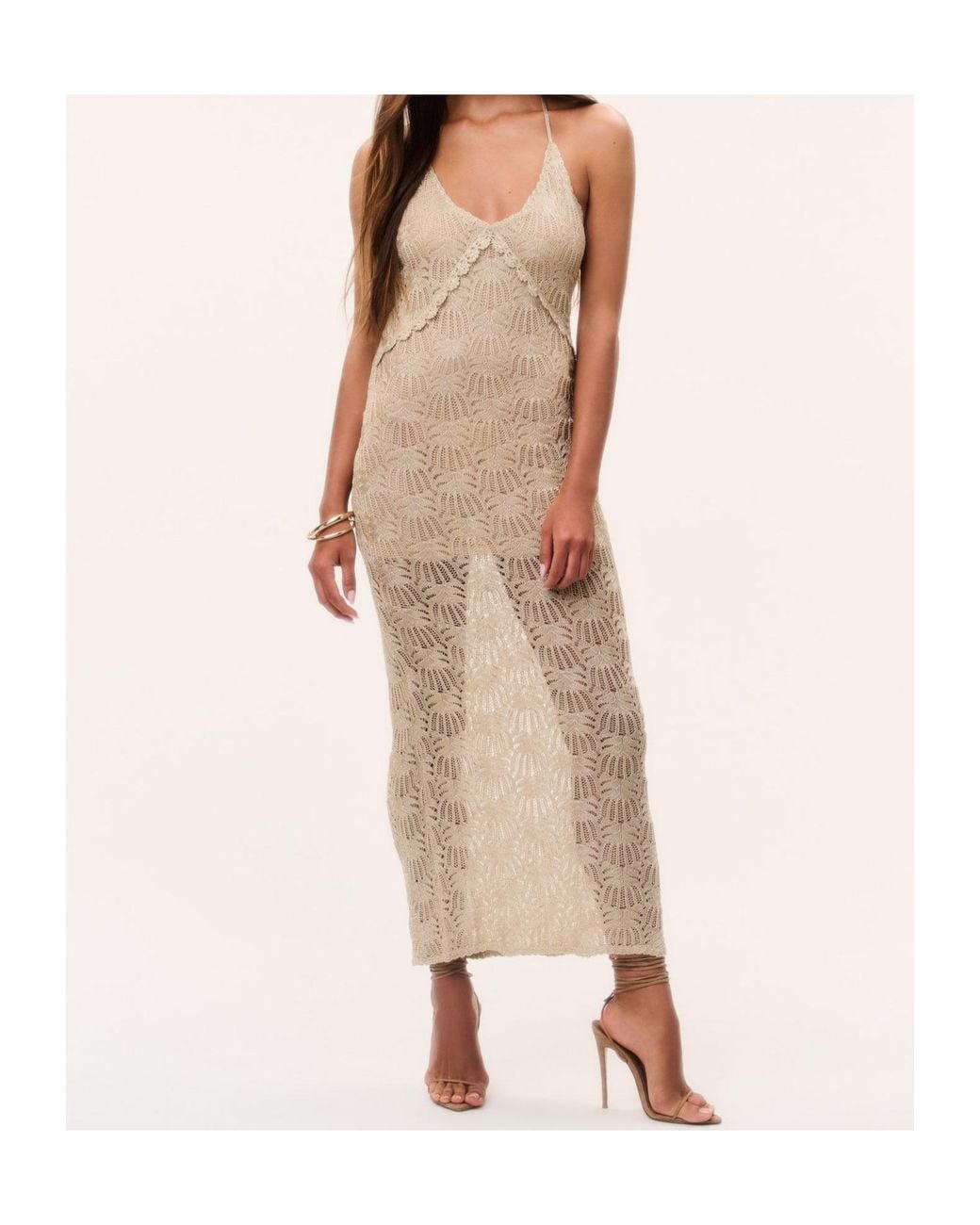 LoveShackFancy Natural Vreya Lace Maxi Dress