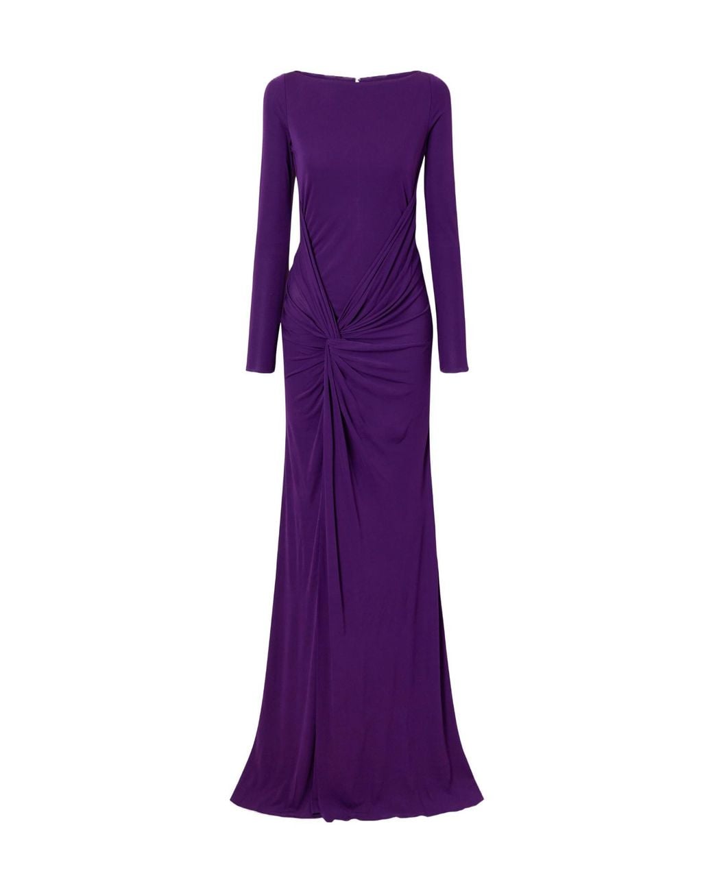 Alex Perry Purple Gathered Jersey Gown
