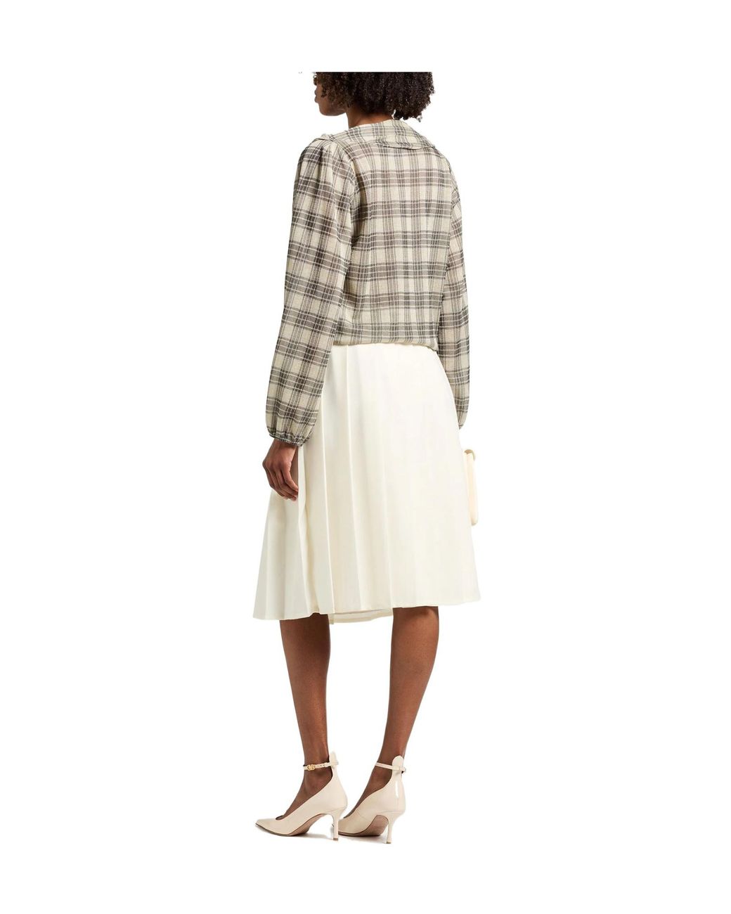 Brunello Cucinelli White Solidcolor Pleated Skirt