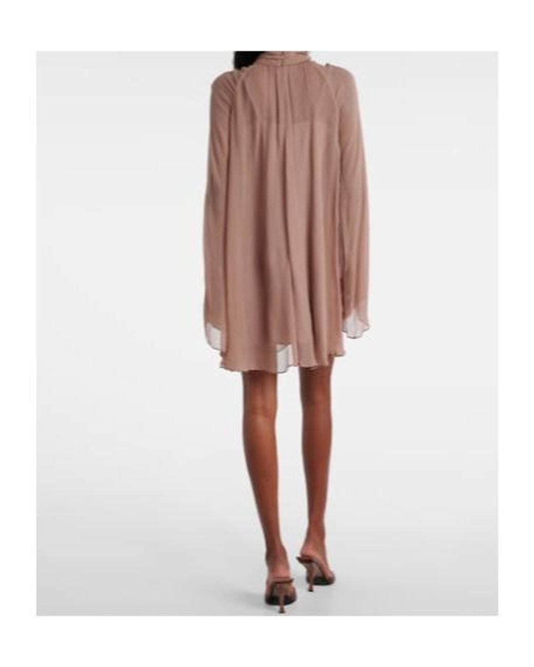 Staud Brown Esther Chiffon Minidress