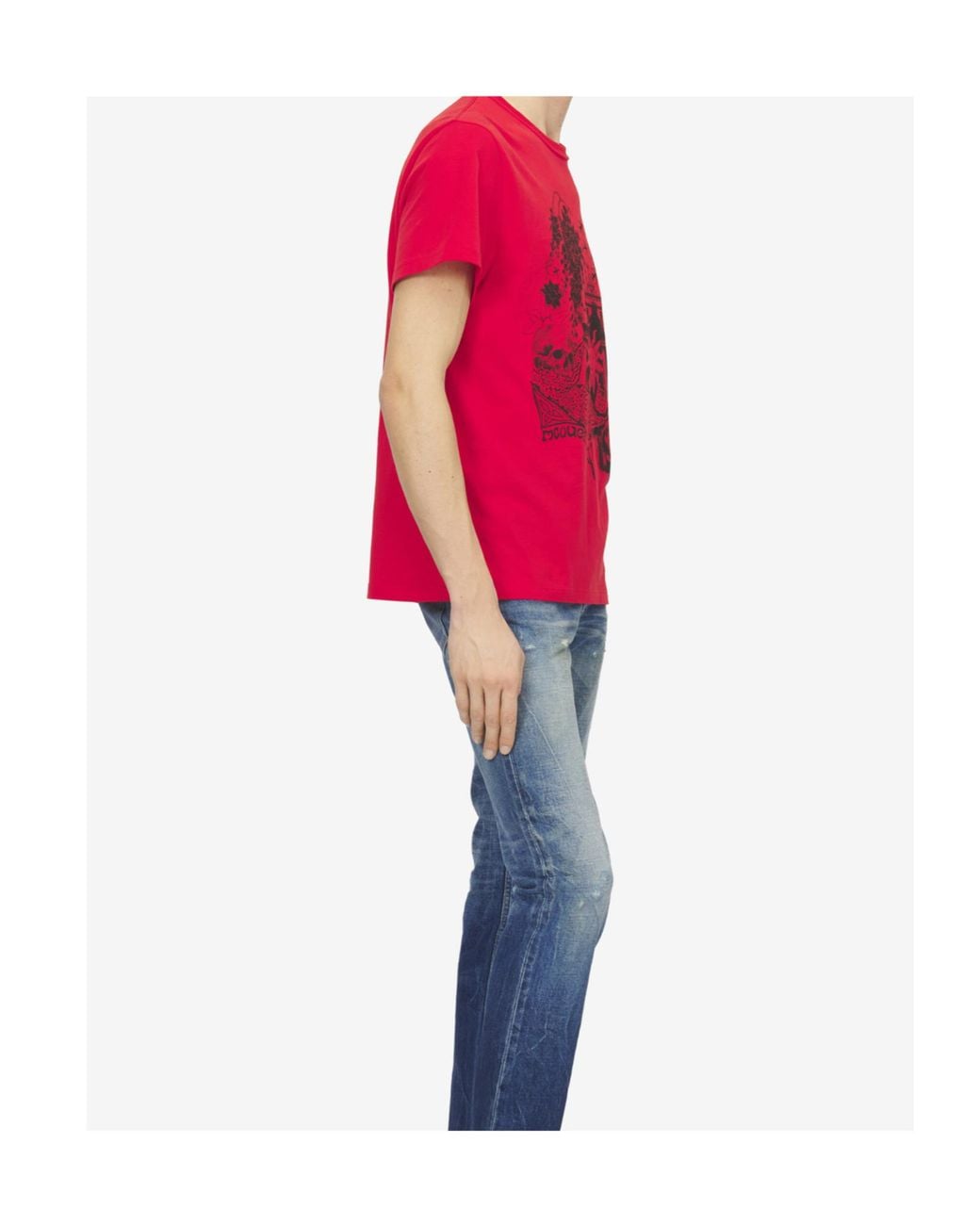 McQueen Red Graphic Printed T-Shirt for men