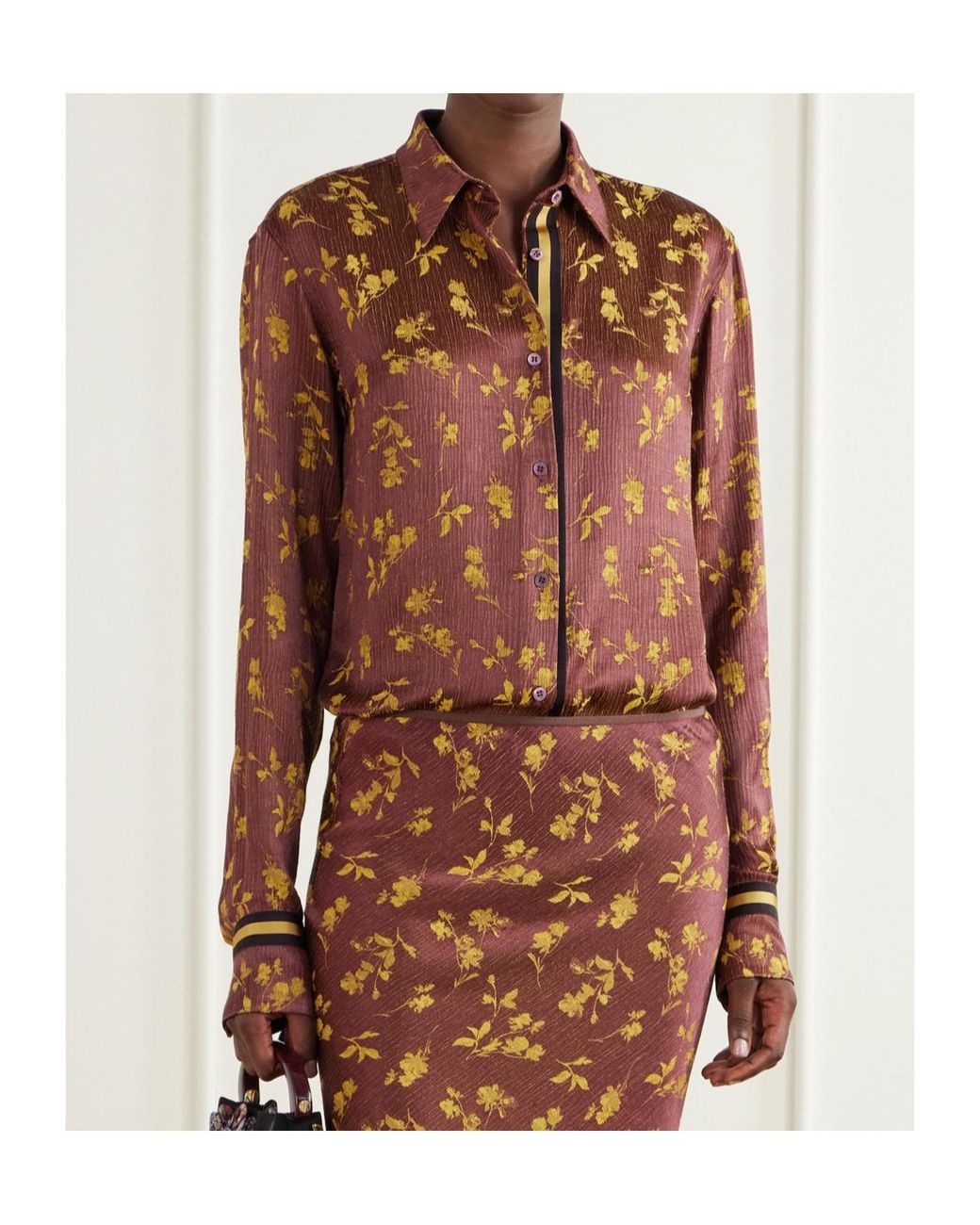 Dries Van Noten Brown Jacquard Shirt