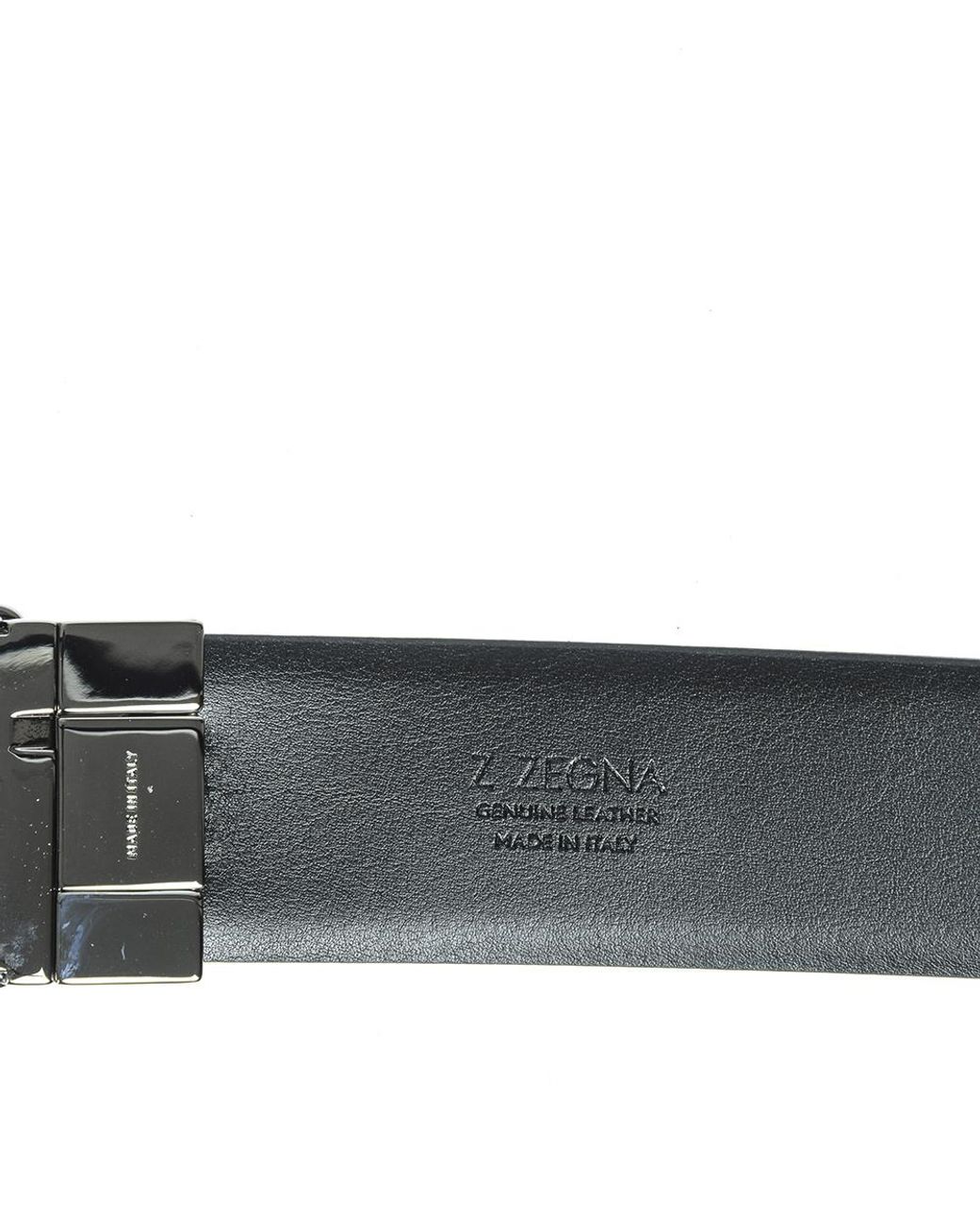 Zegna Black Logo Belt for men
