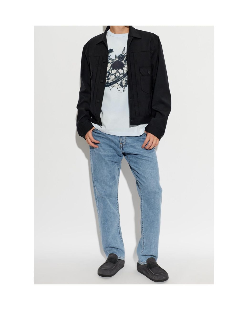 Paul Smith Gray Ps Paul Smith Skull Graphic T-Shirt for men