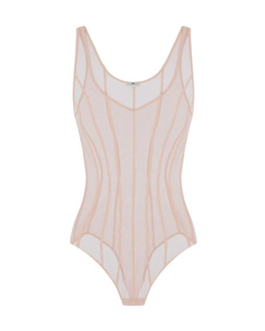 Elisabetta Franchi Multicolor Tulle Micro-Mesh Bodysuit