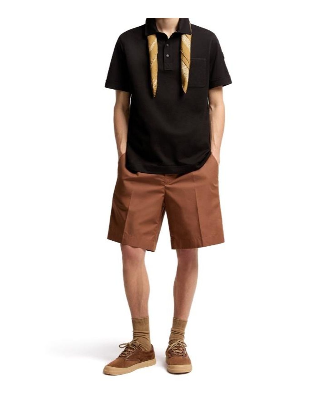 Moncler Black Short-Sleeve Pocket Polo Shirt for men