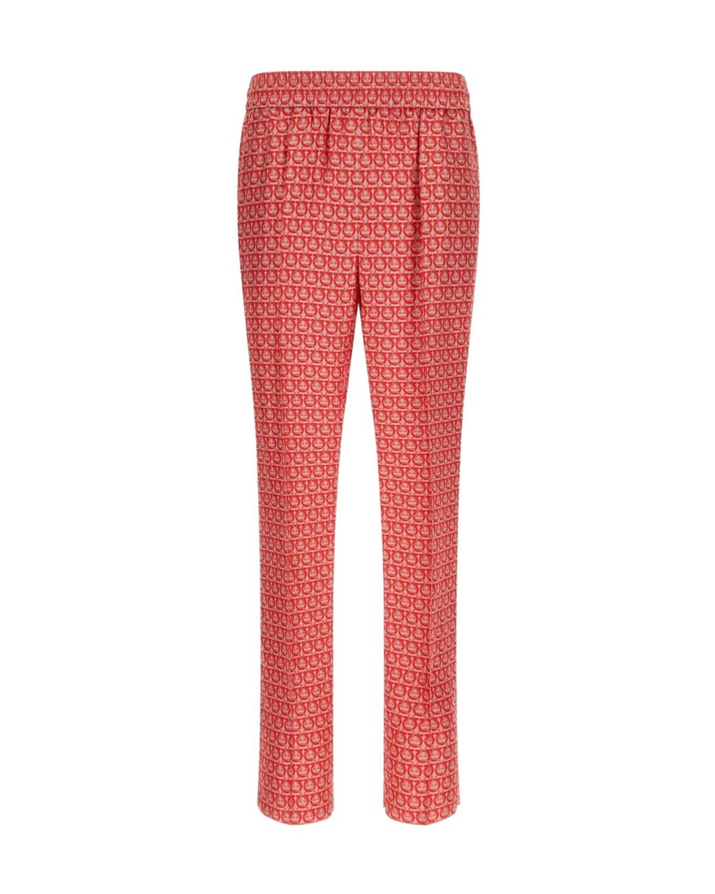 Ferragamo Red Pattern Casual Pants