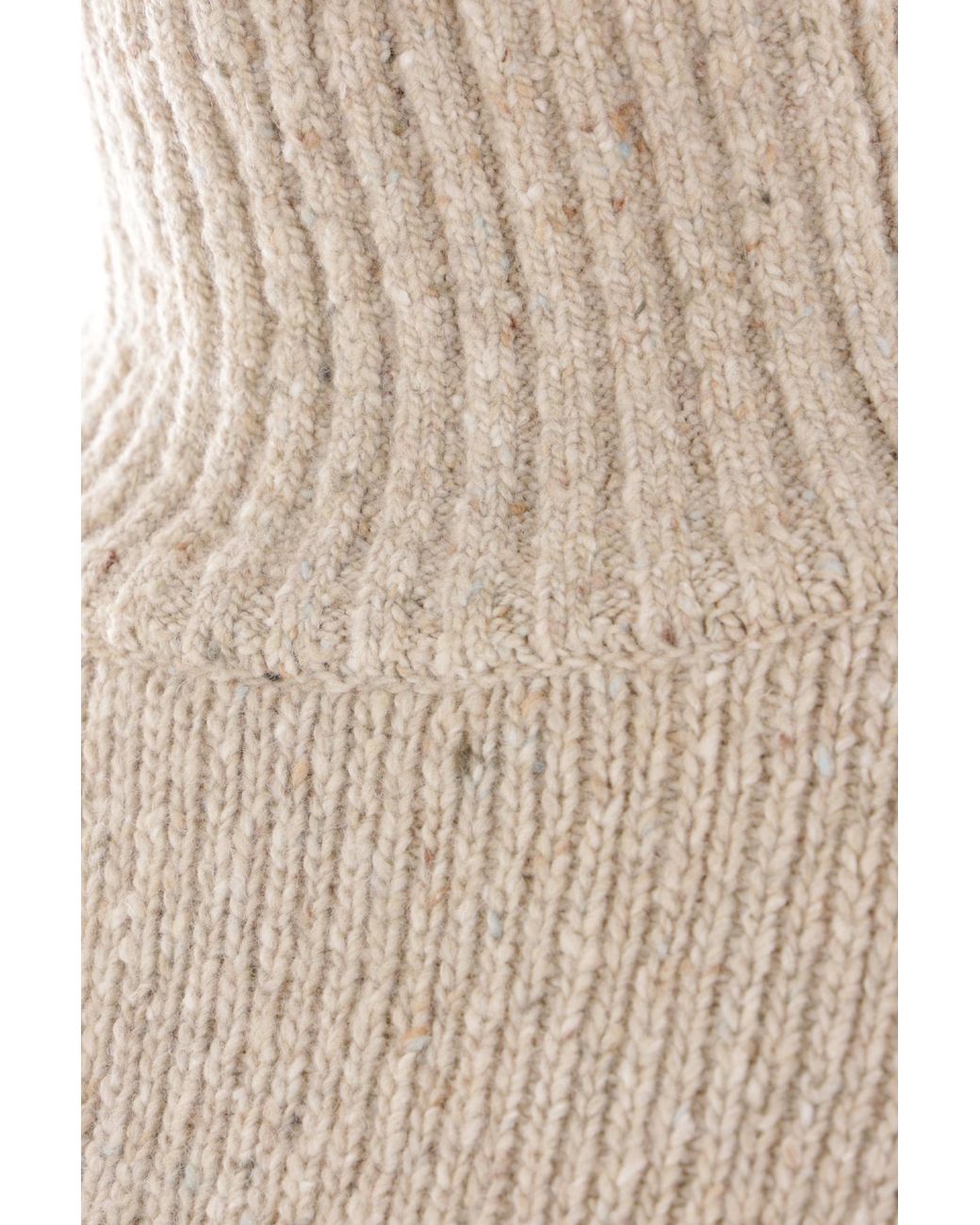 Bottega Veneta Natural High Neck Ribbed Jumper