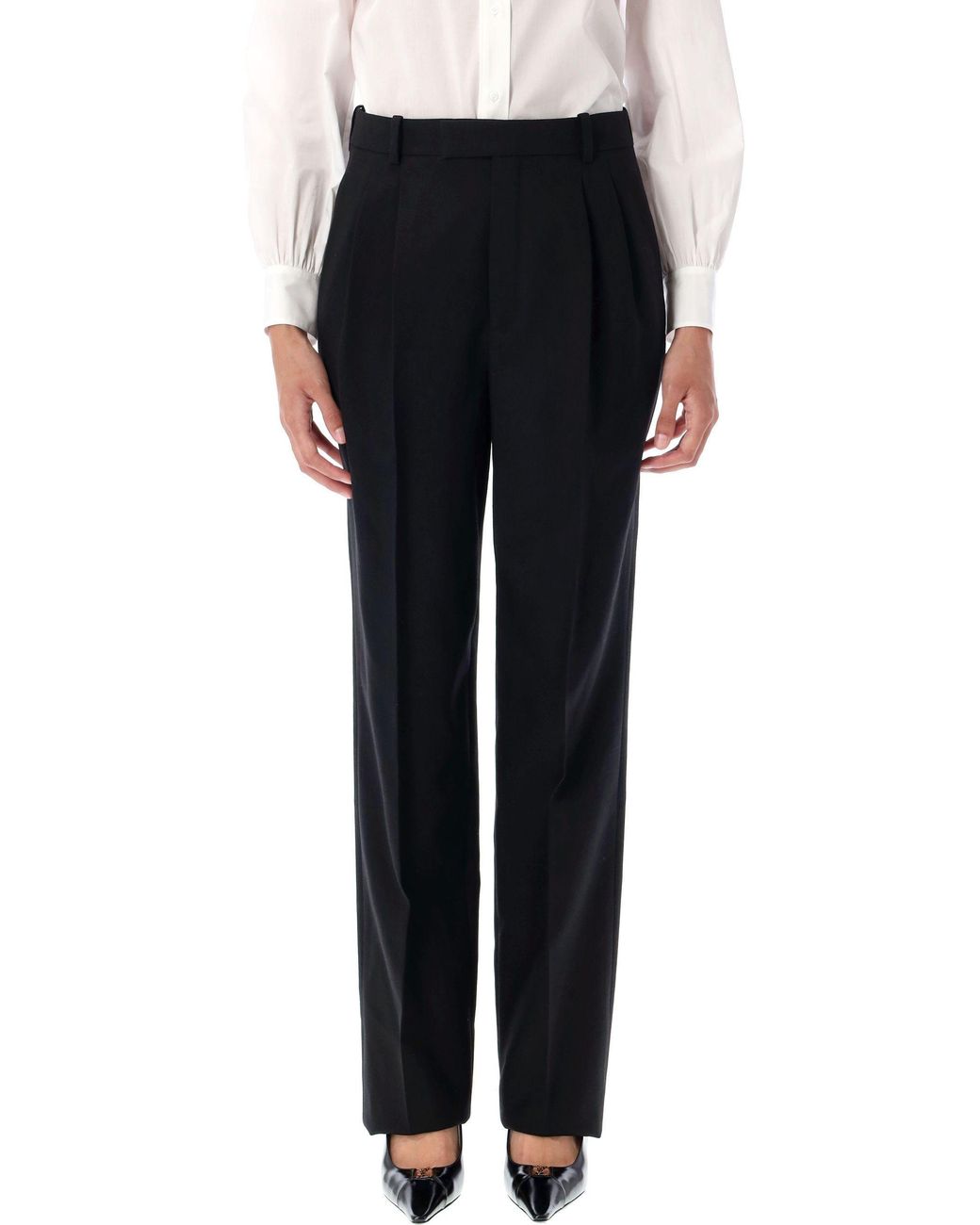 Saint Laurent Multicolor Pleated Straight Leg Pants
