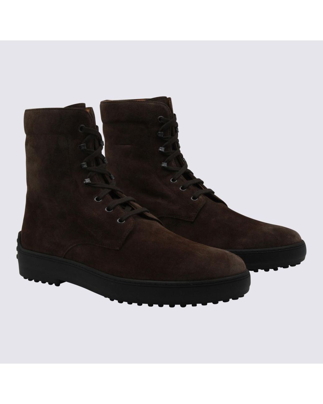 Tod's Black Lace-Up Combat Boots for men