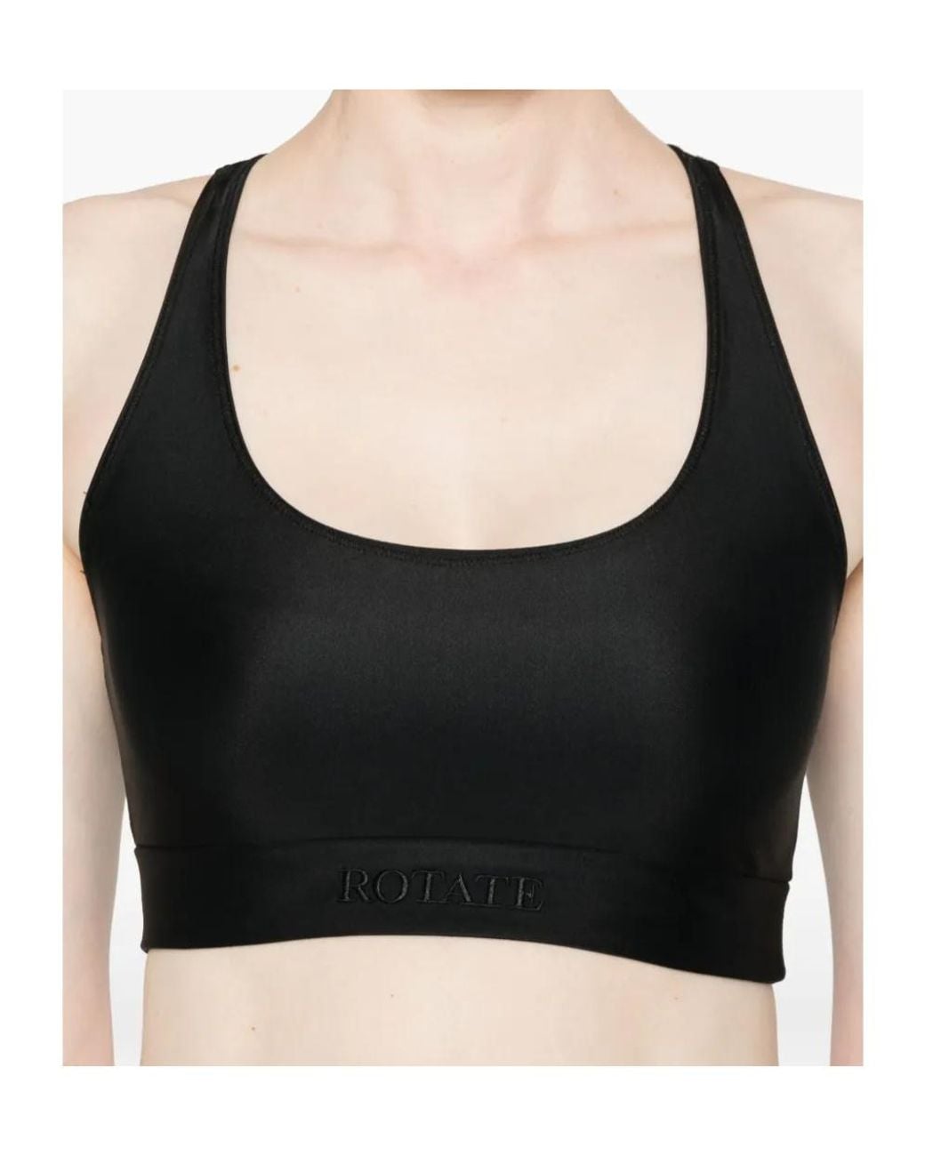 ROTATE BIRGER CHRISTENSEN Black Stretch Racer Back Bra