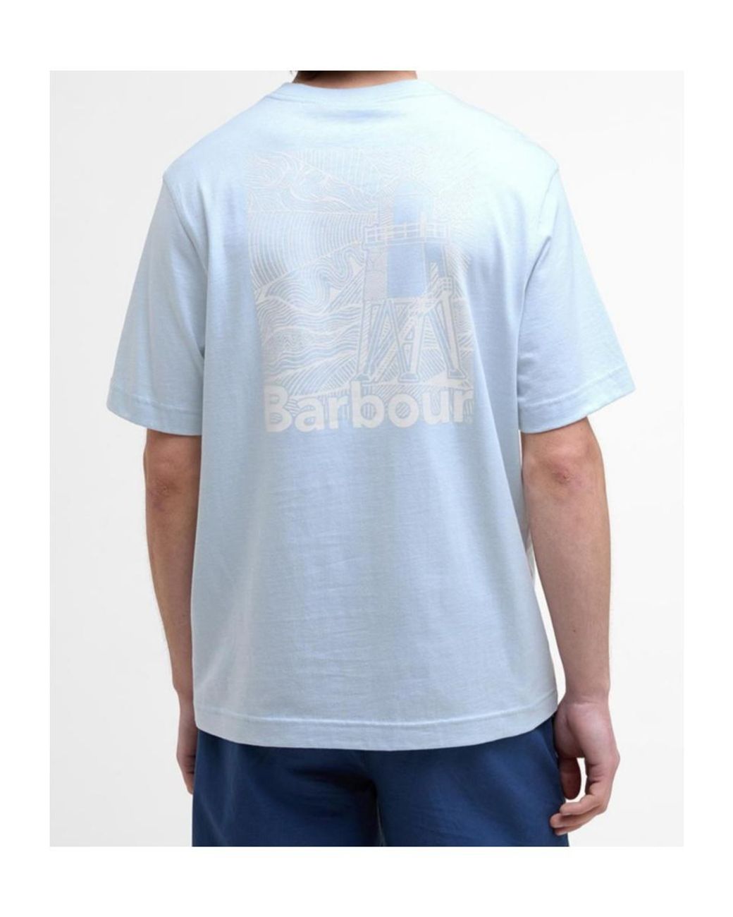 Barbour Blue Moonwell Crew Neck T-Shirt for men
