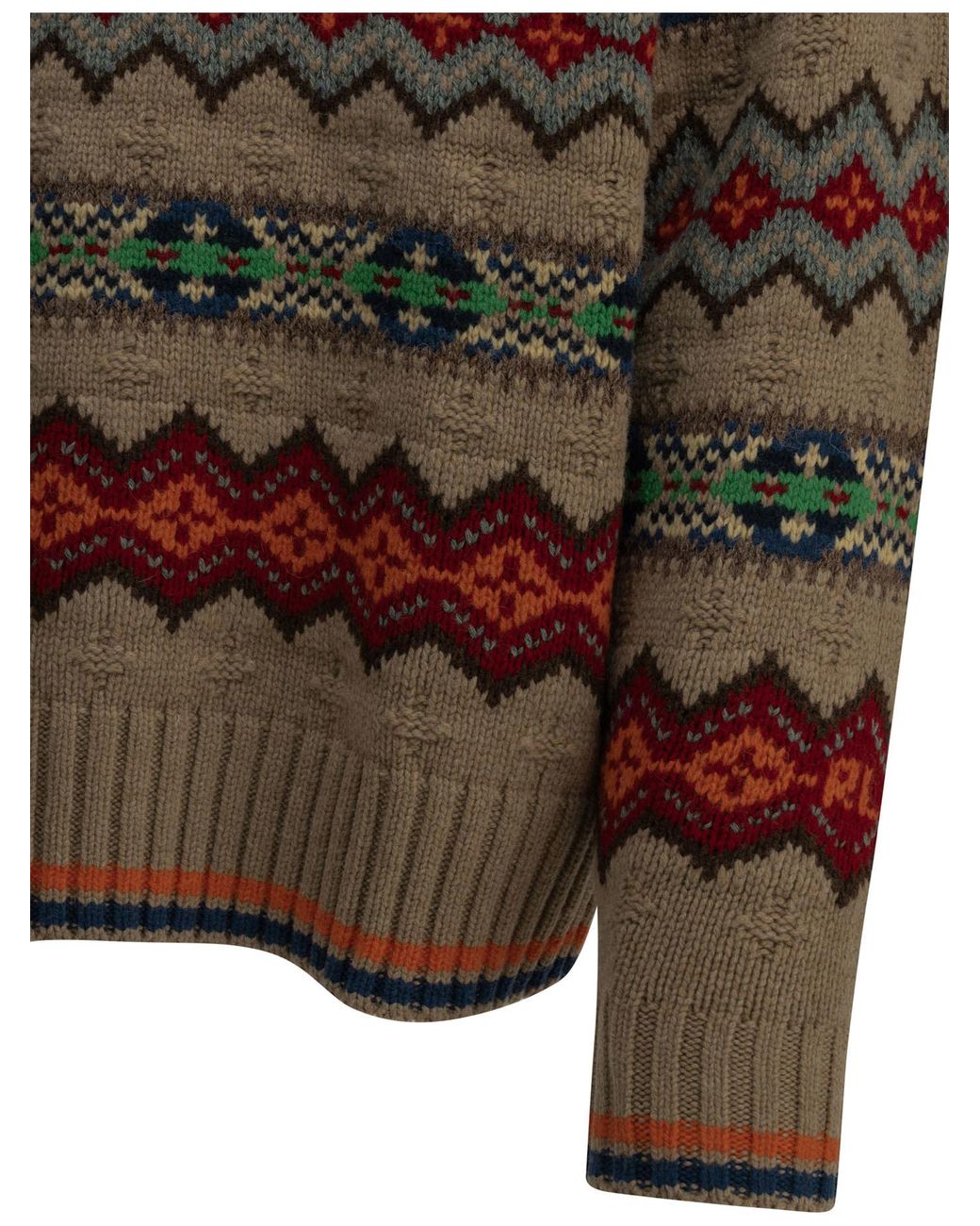 Polo Ralph Lauren Green Fair Isle Polo Knitted Sweater for men