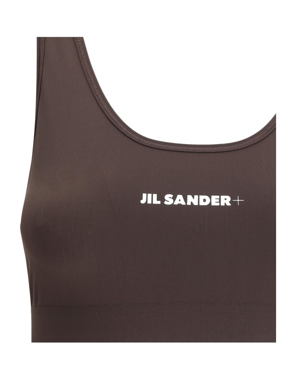 Jil Sander Brown Logo Printed Sport Bra