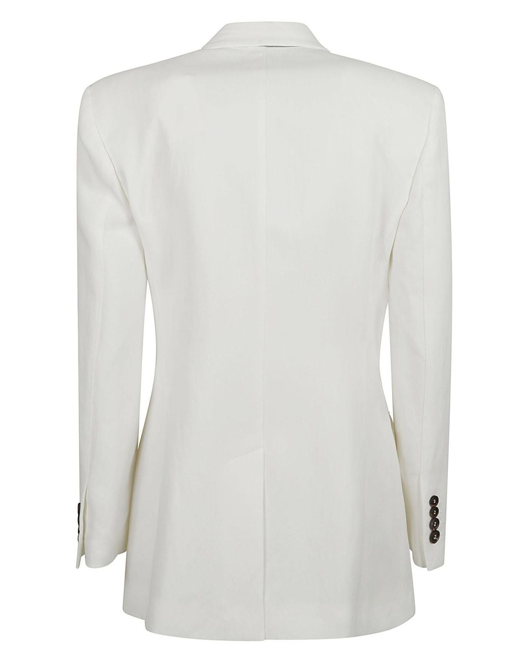 Brunello Cucinelli White Single Breasted Tailored Blazer