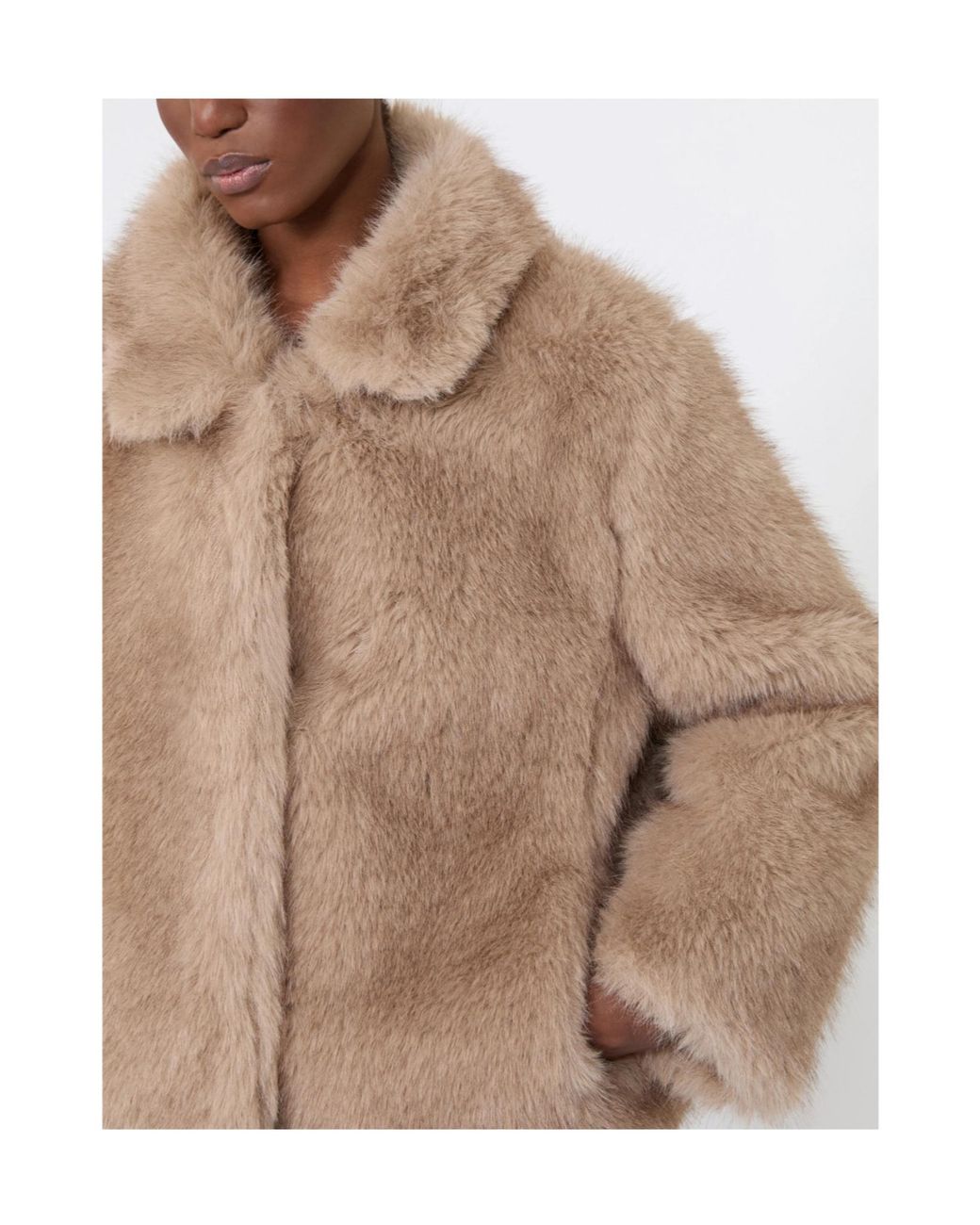 Max Mara Brown Faux Fur Short Coat