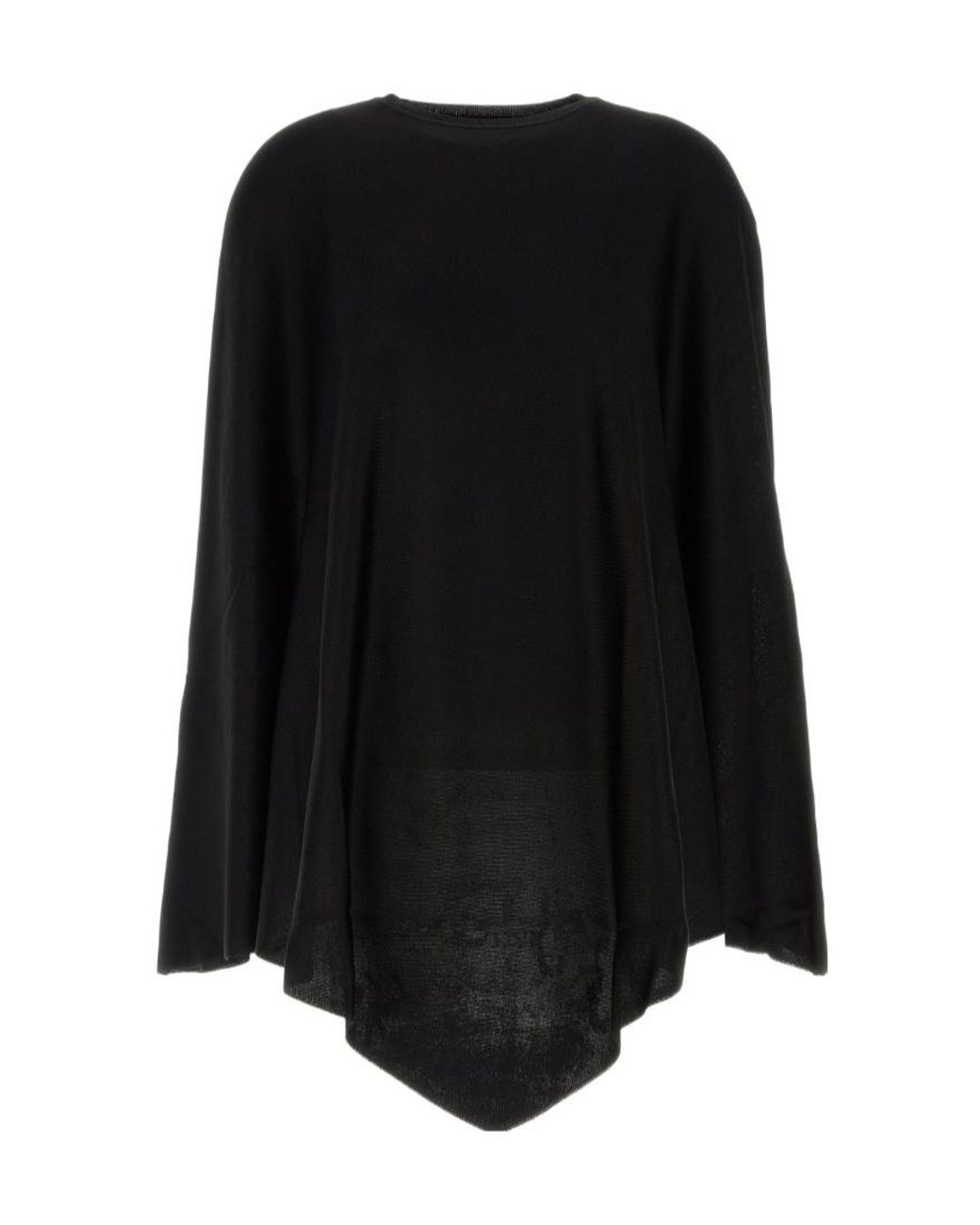 Balenciaga Black Cape Detail Top