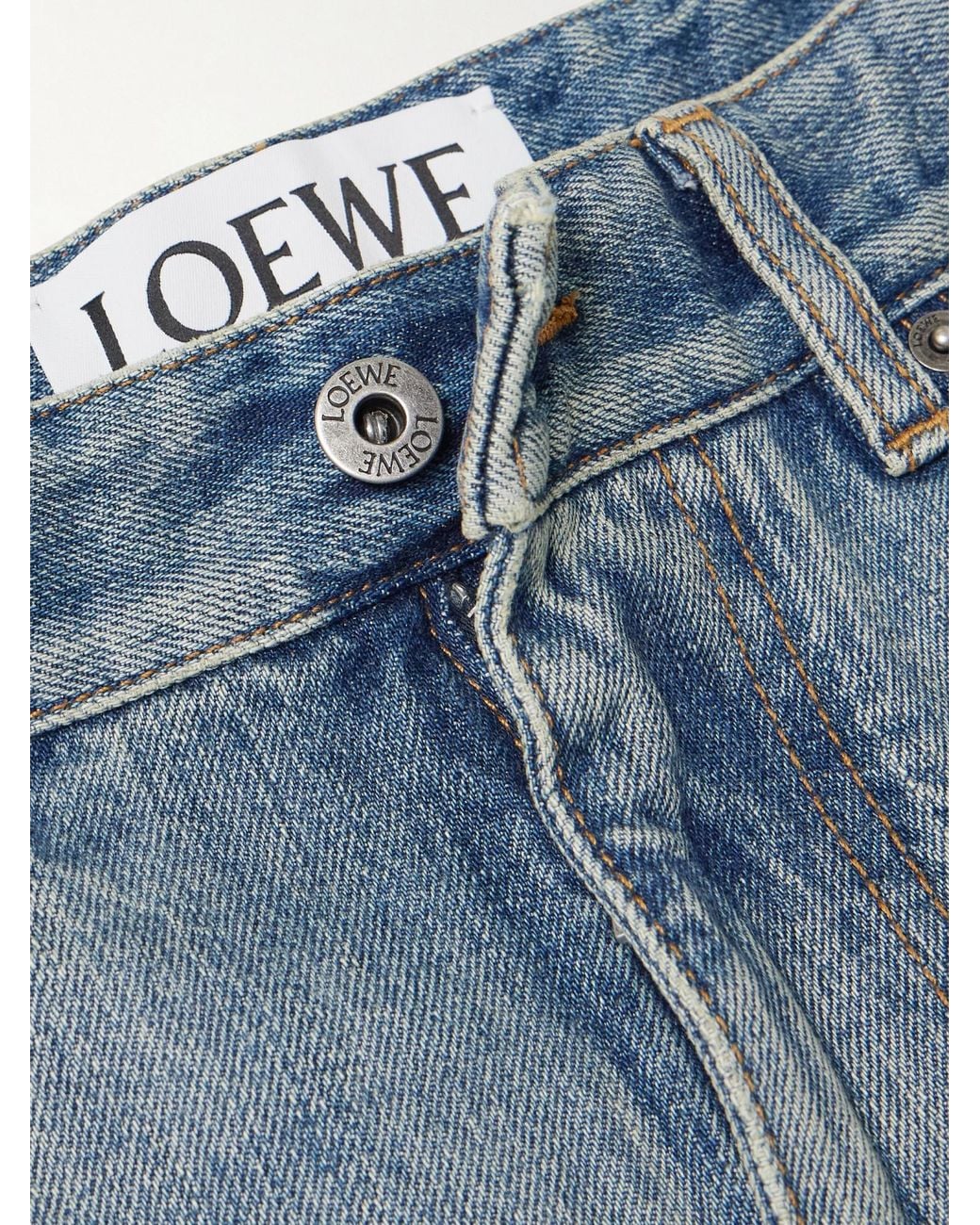 Loewe Blue Barrel Anagram Embroidered Jeans