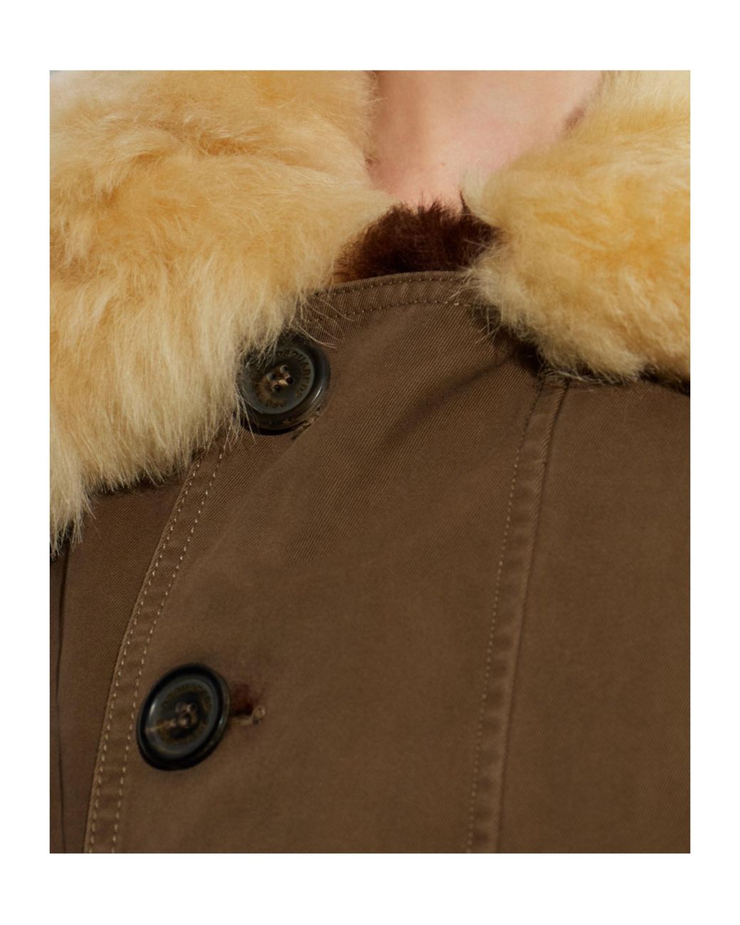 DSquared² Brown Shearling Trim Jacket