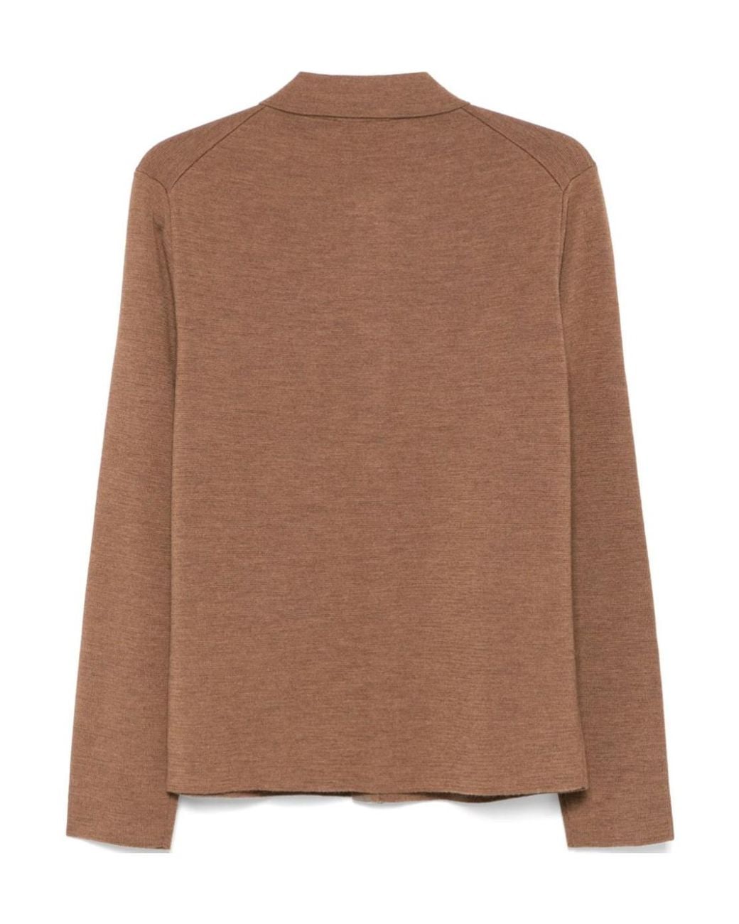Zanone Brown Virgin Wool Cardigan for men