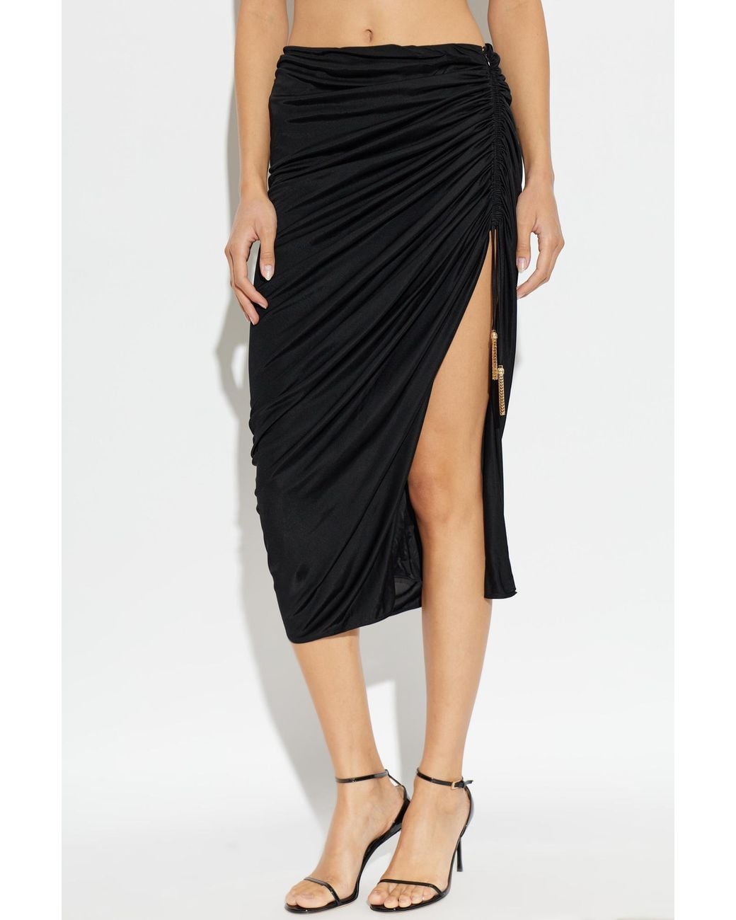 Balmain Black Asymmetric Skirt