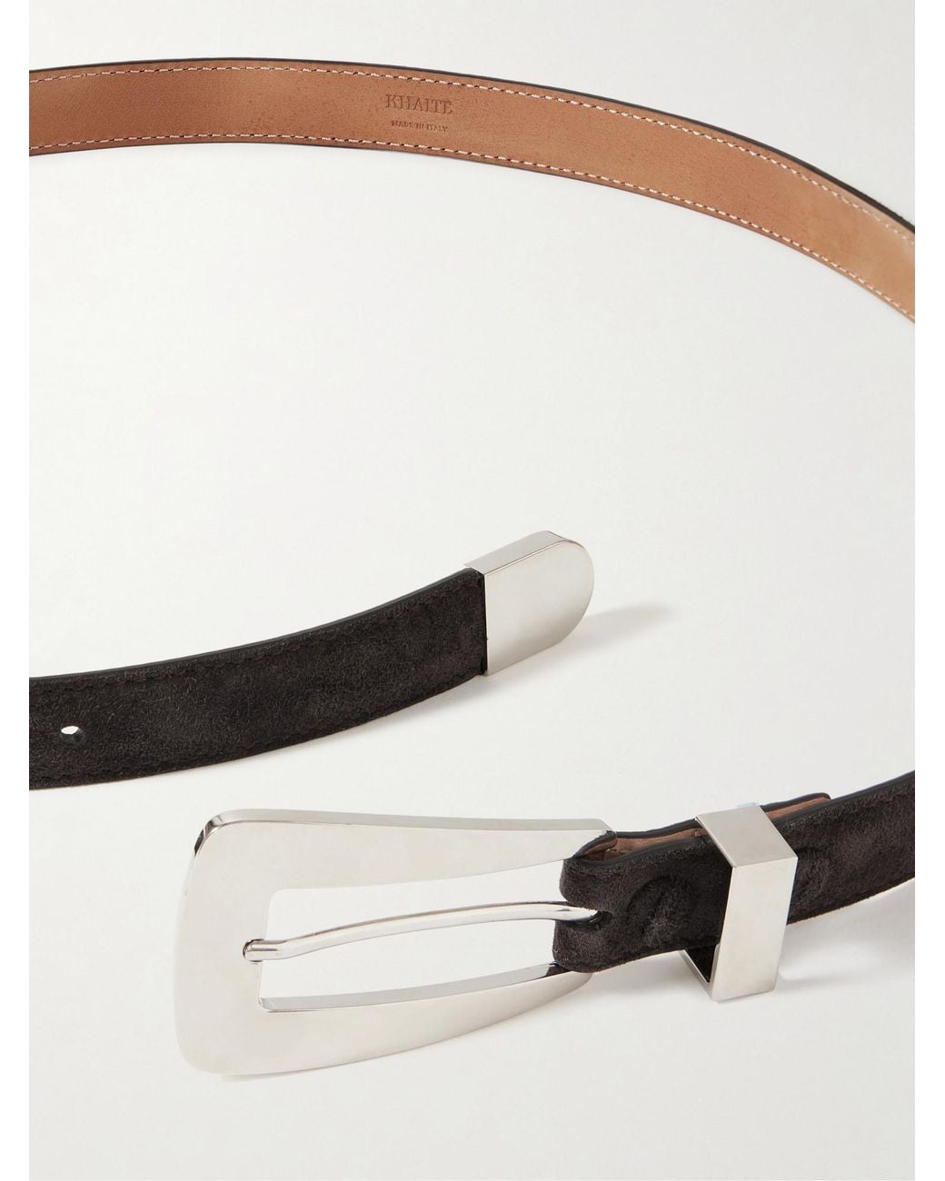 Khaite White Suede Belt