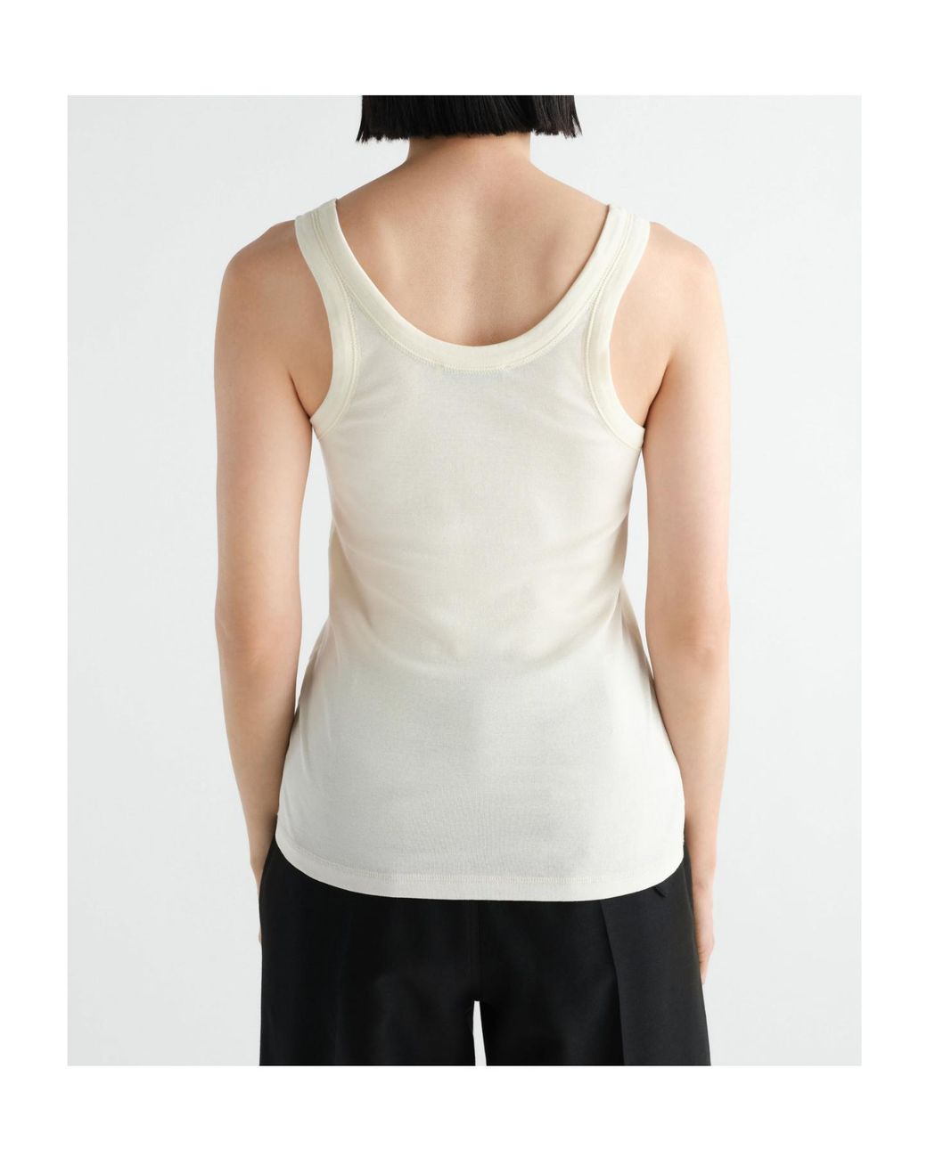 Lemaire White Ribbed Tank Top