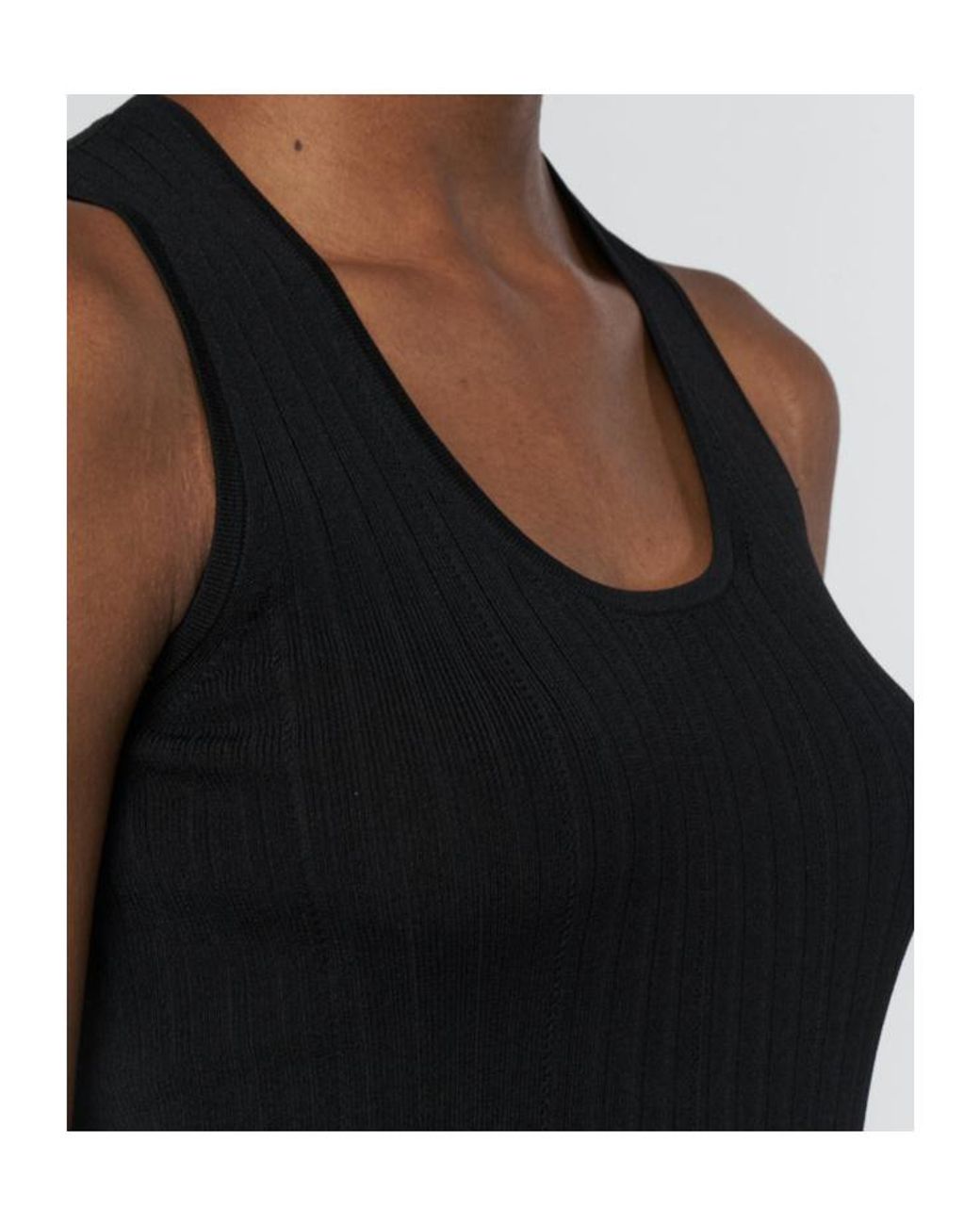 Joseph Black Keyhole Ribbed Top