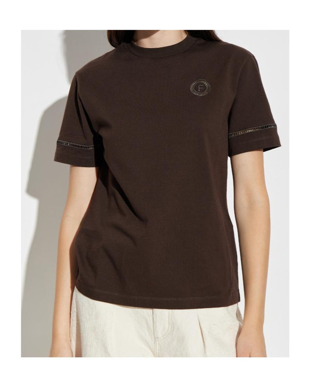 Ferragamo Brown Ferragamo Embellished T-Shirt