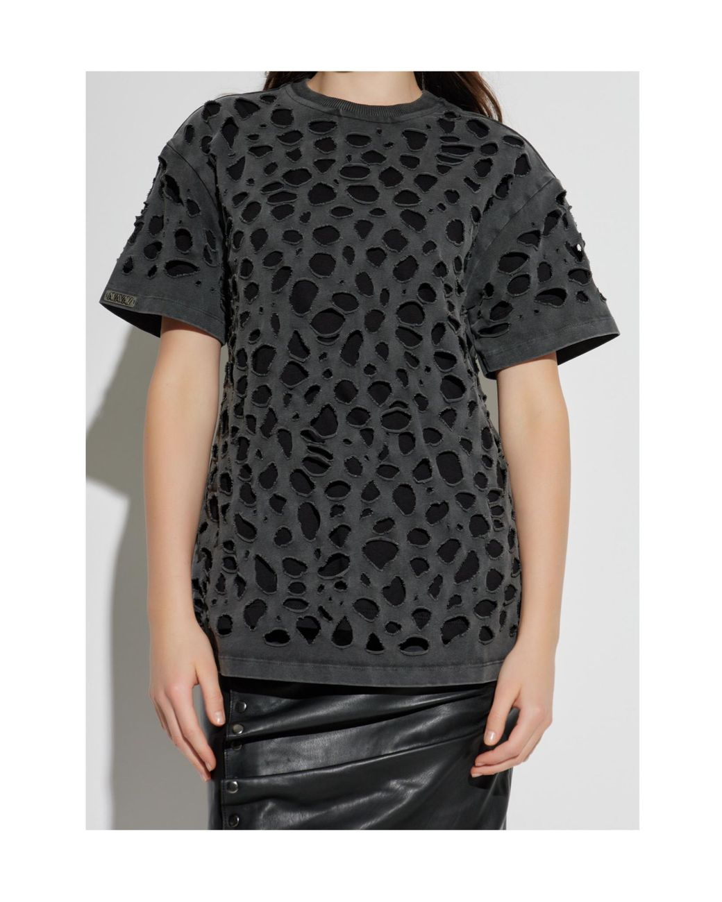 AVAVAV Black Cut-Out Detailed T-Shirt