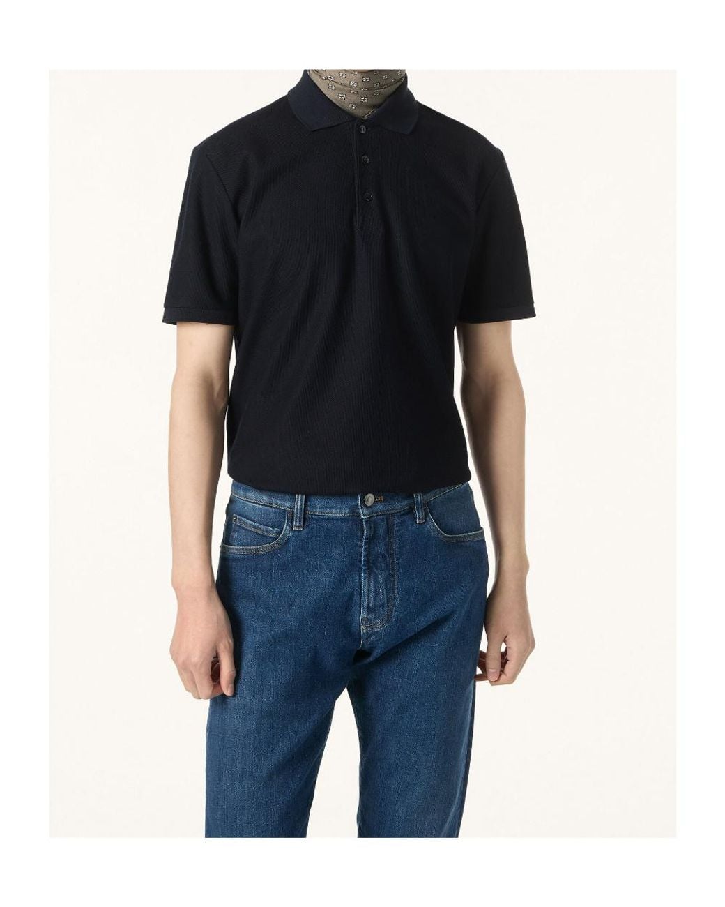 Loro Piana Black Laurel Polo Shirt for men