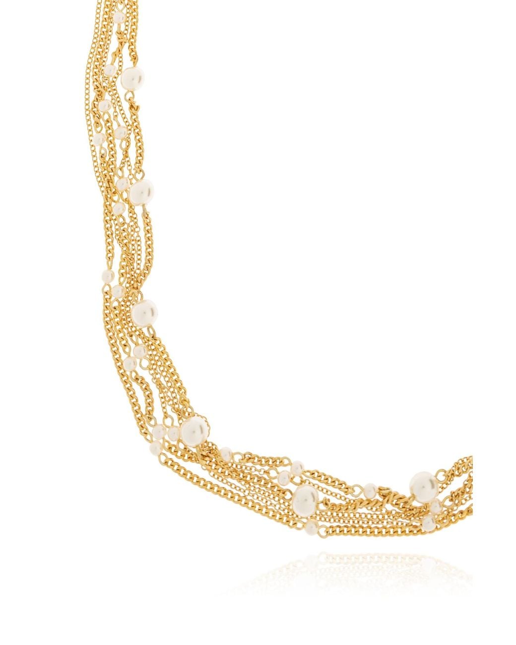 AllSaints Metallic Multi-Strand Glass Pearl Necklace