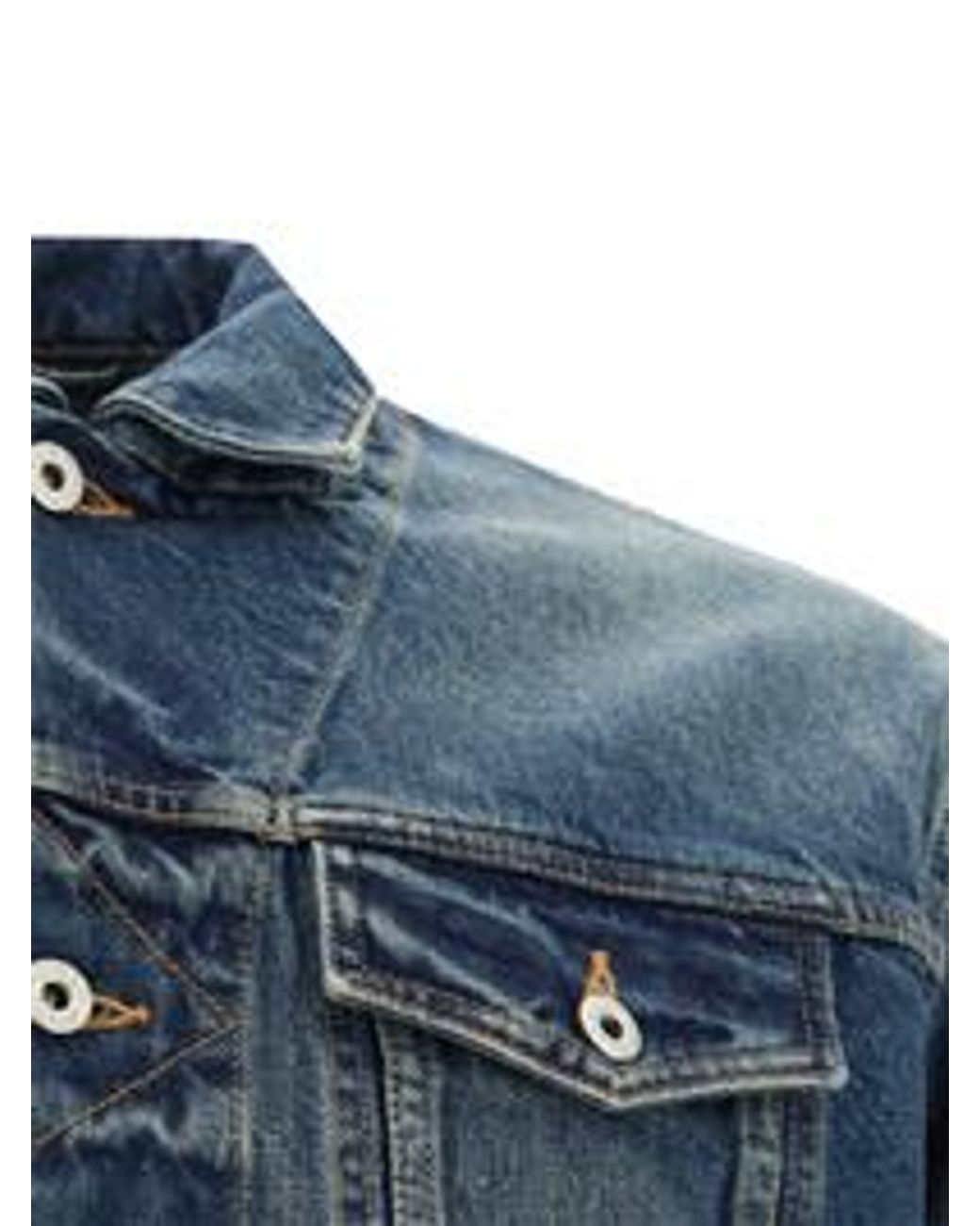 KENZO Blue Button-Up Cropped Denim Jacket for men